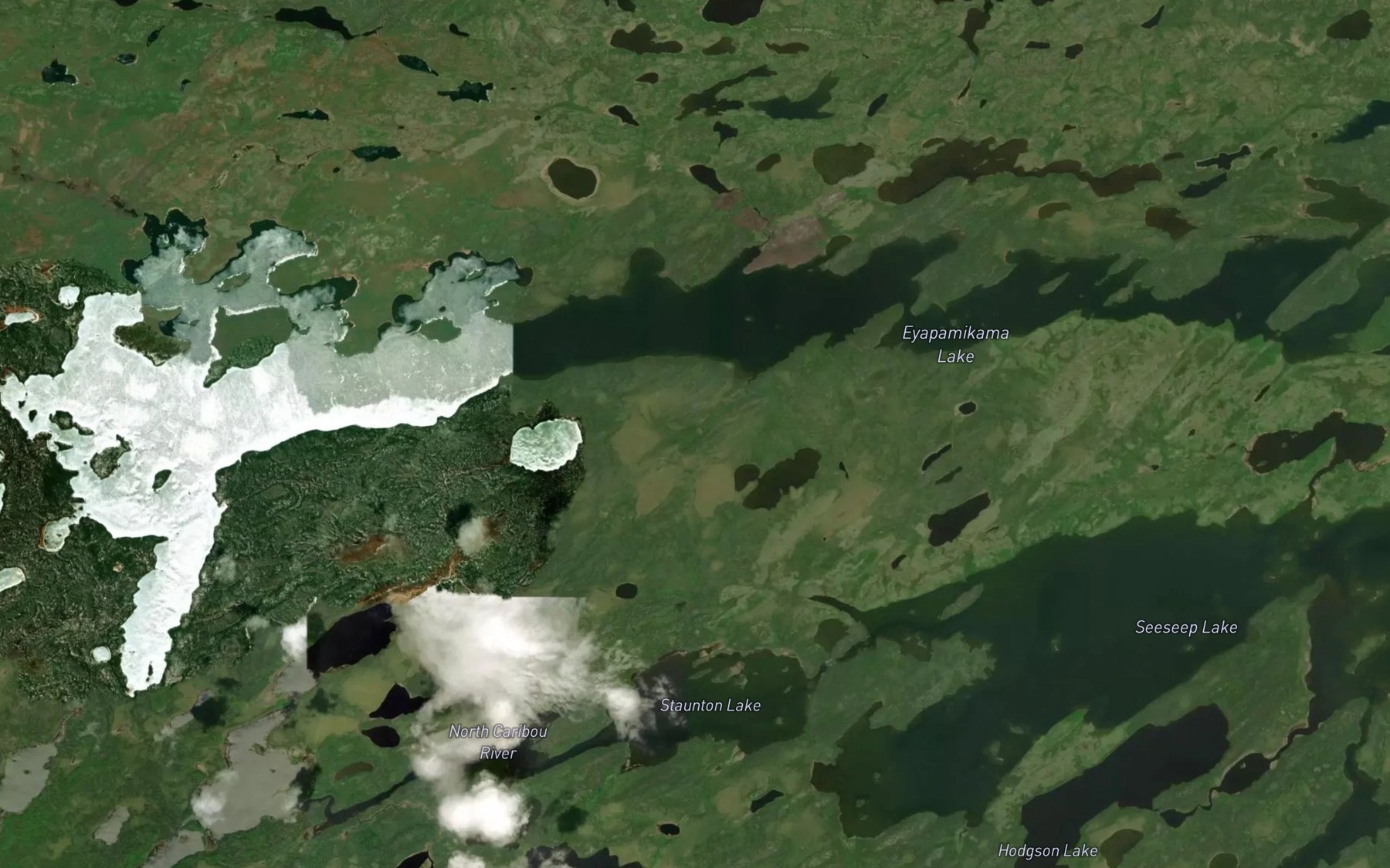 Satellite map of the Eyapamikama Lake