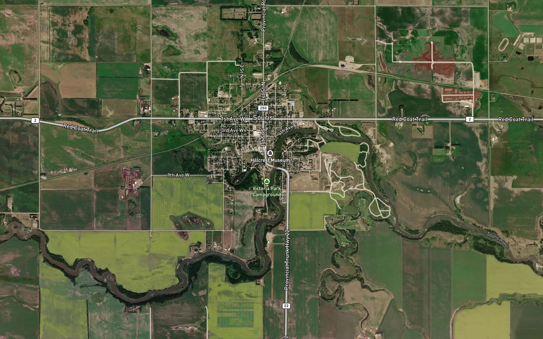 Satellite map of the Plum Creek