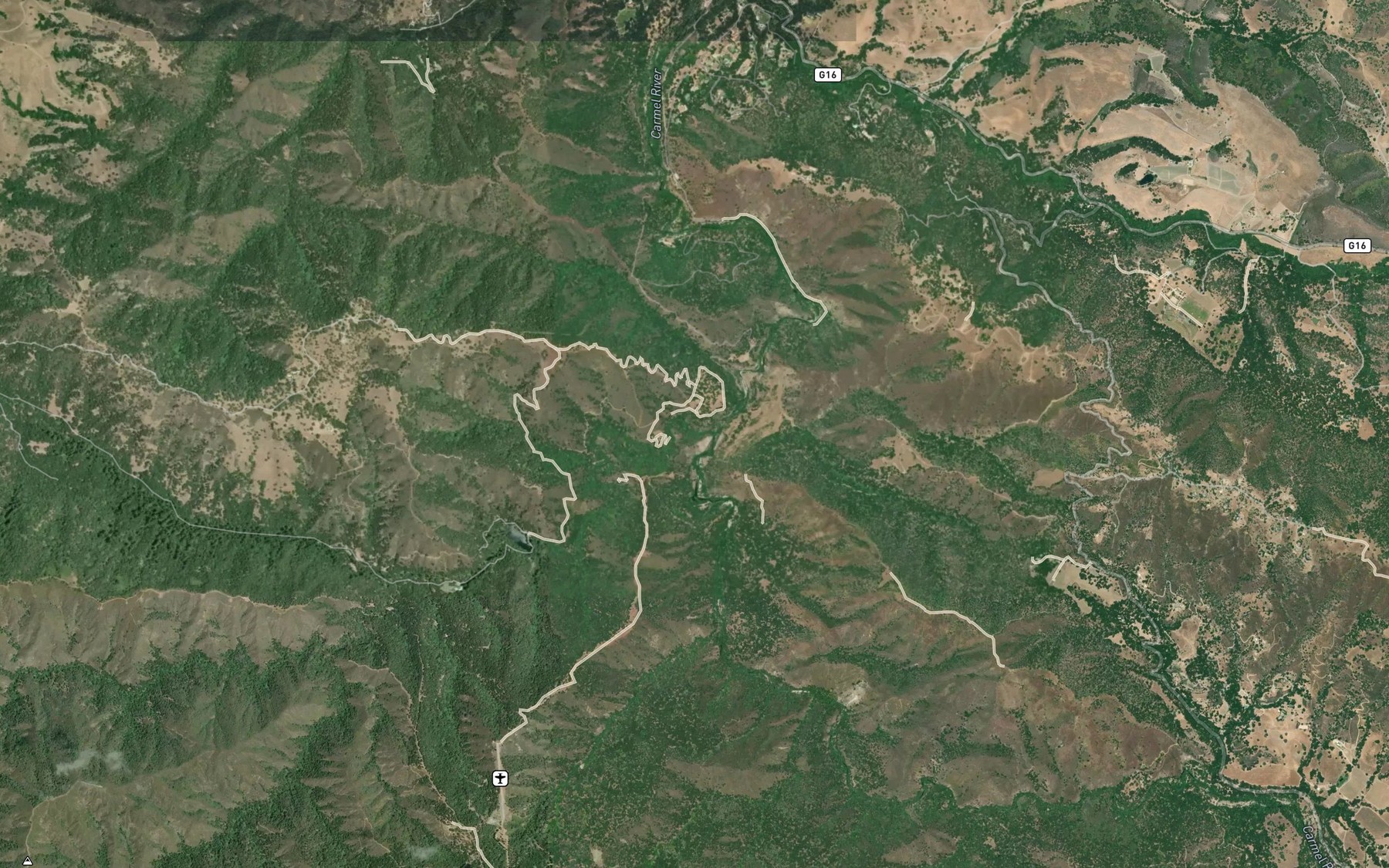 Satellite map of the San Clemente Creek