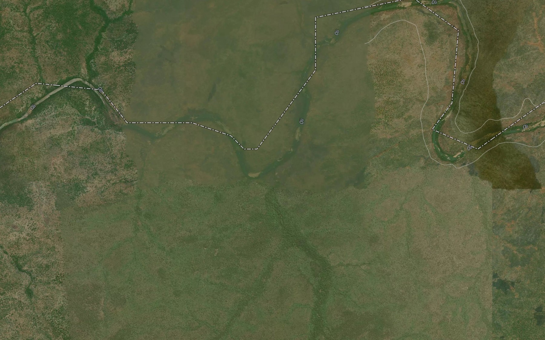 Satellite map of the River Woruma