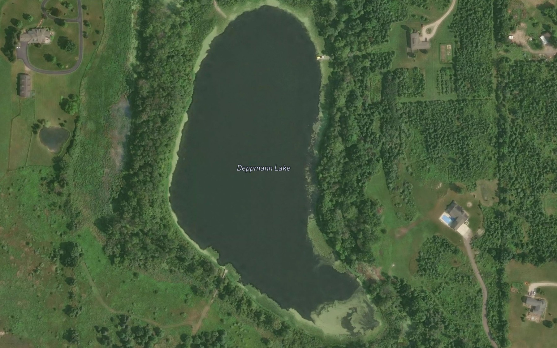 Satellite map of the Deppmann Lake