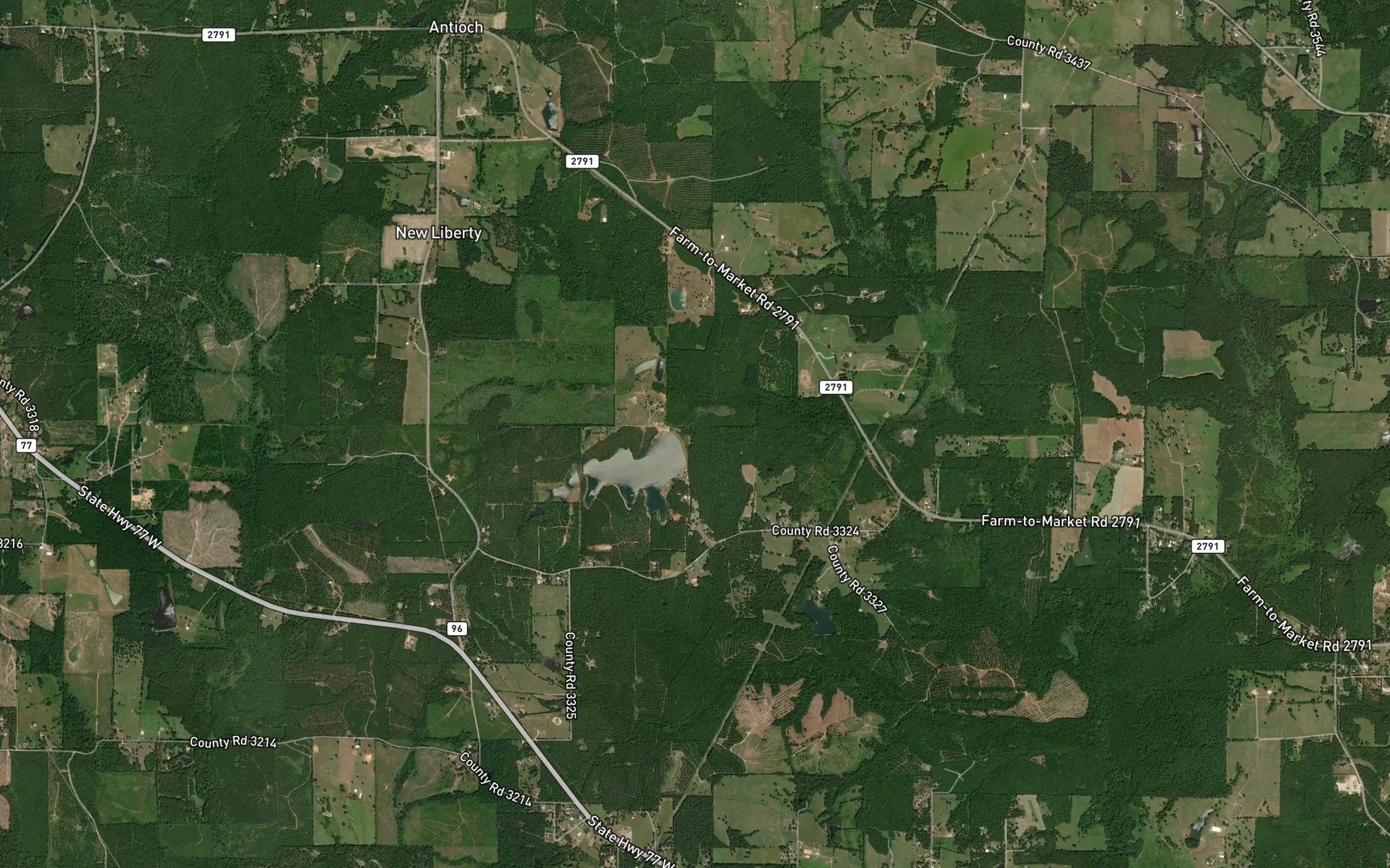 Satellite map of the Hogan Lake