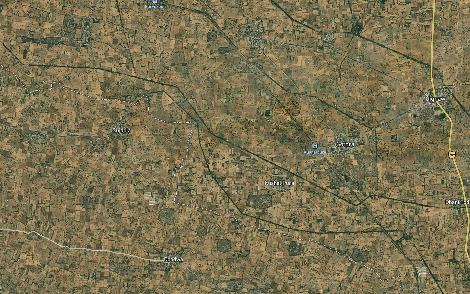 Satellite map of the Damkora Distributary