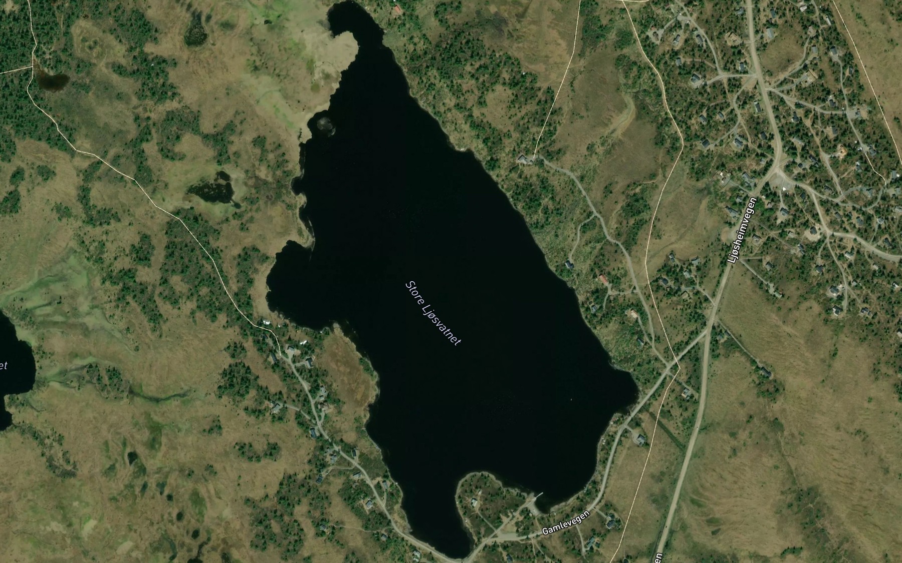 Satellite map of the Store Ljosvatnet