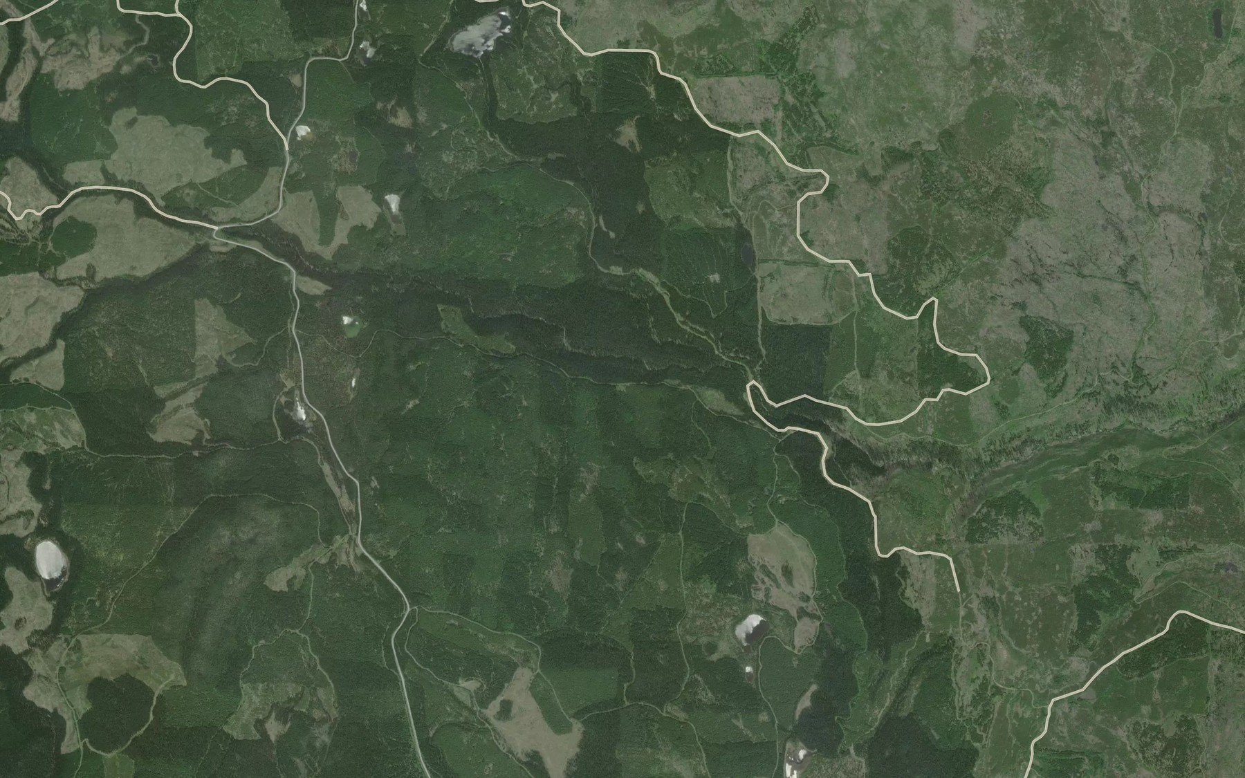 Satellite map of the Parky Creek