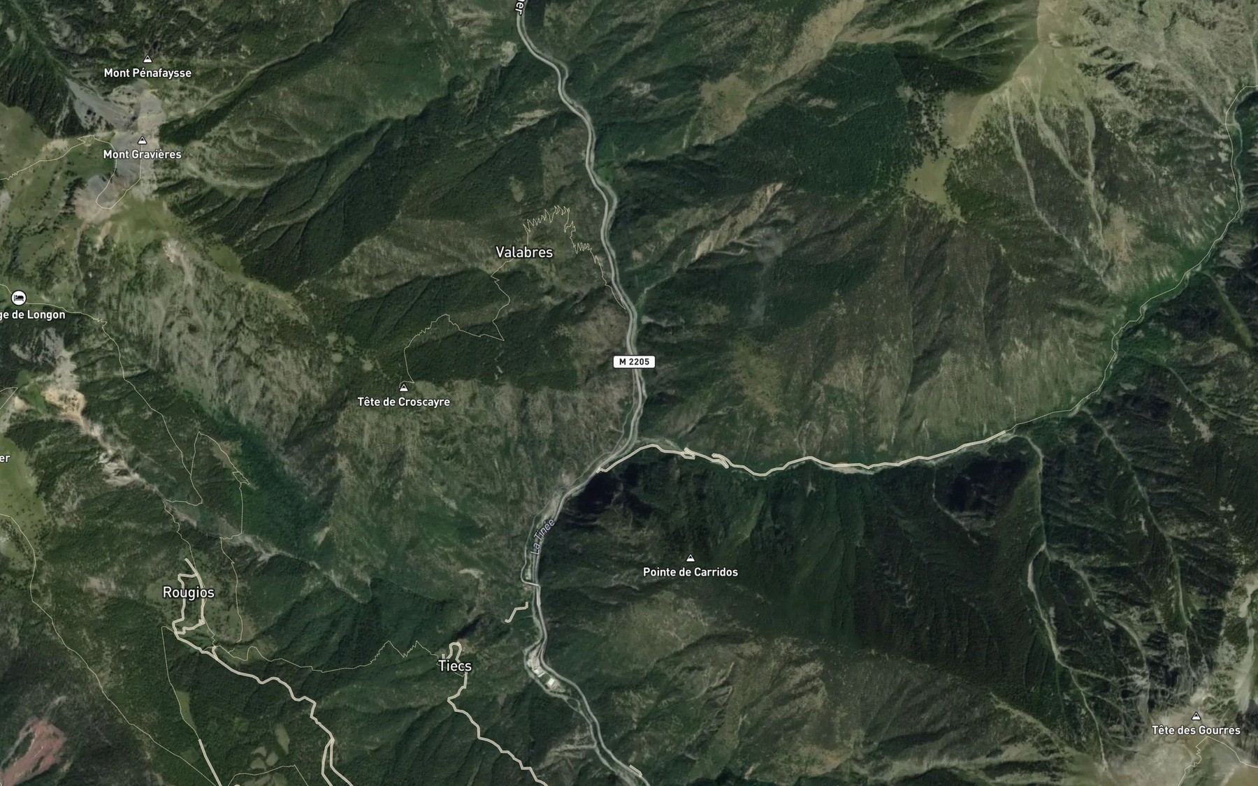 Satellite map of the Torrent Mollieres