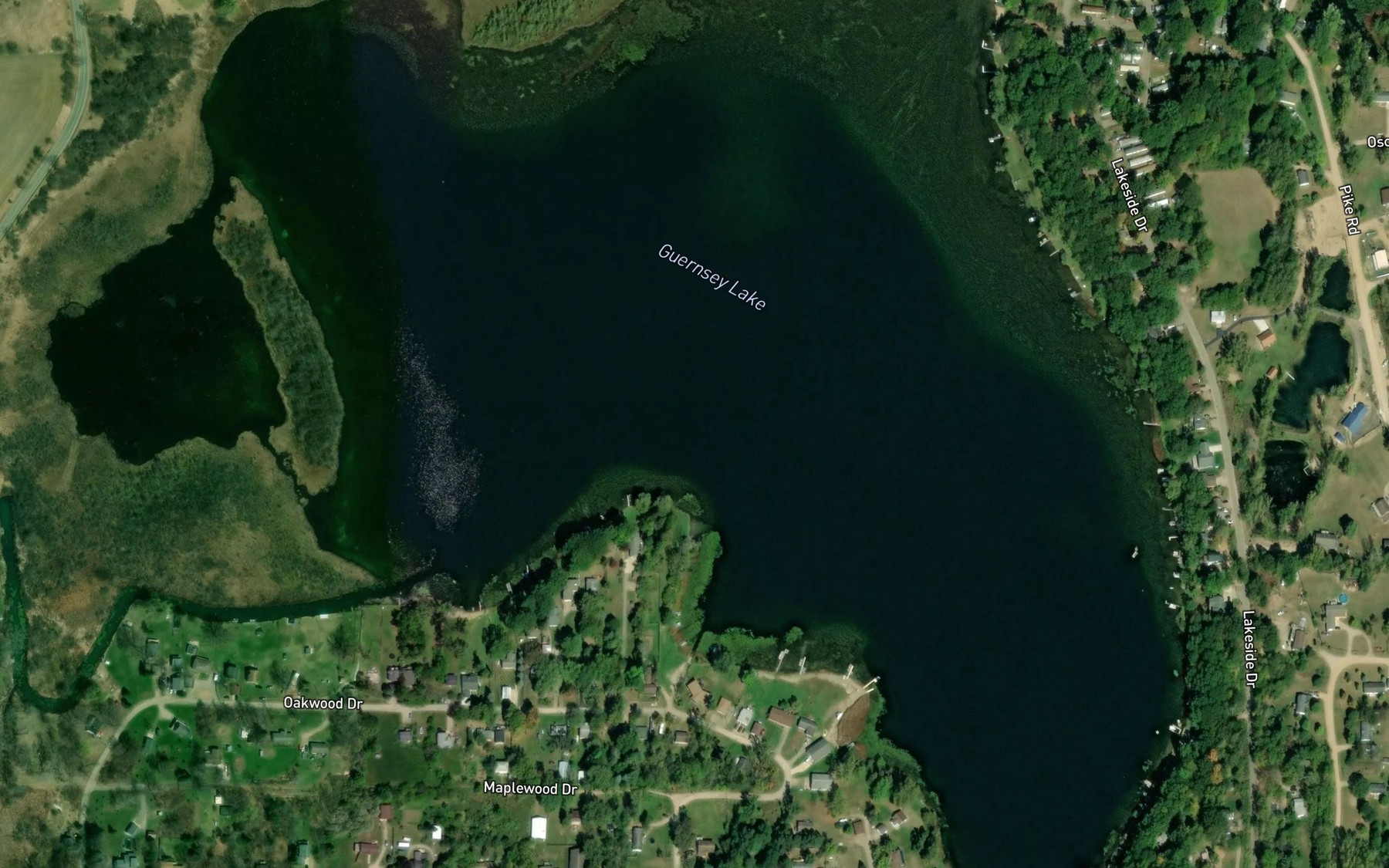 Satellite map of the Guernsey Lake