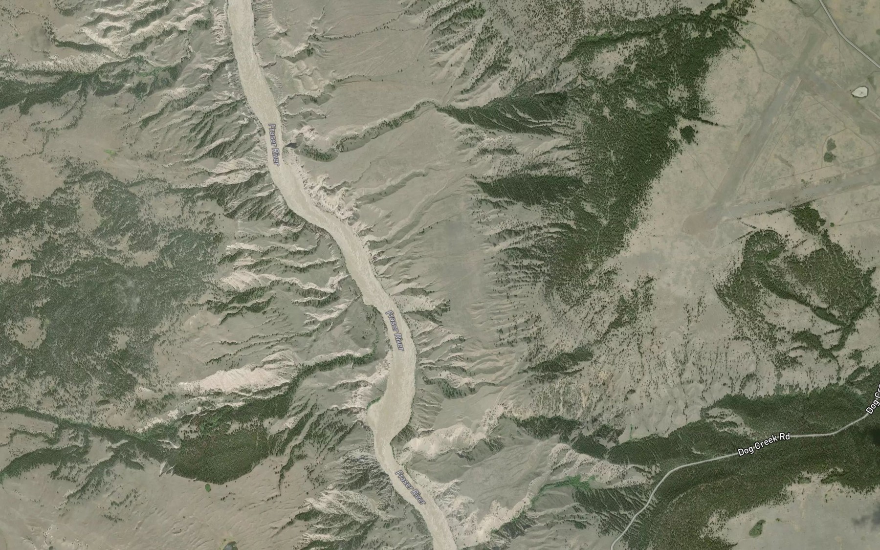 Satellite map of the Bound Creek