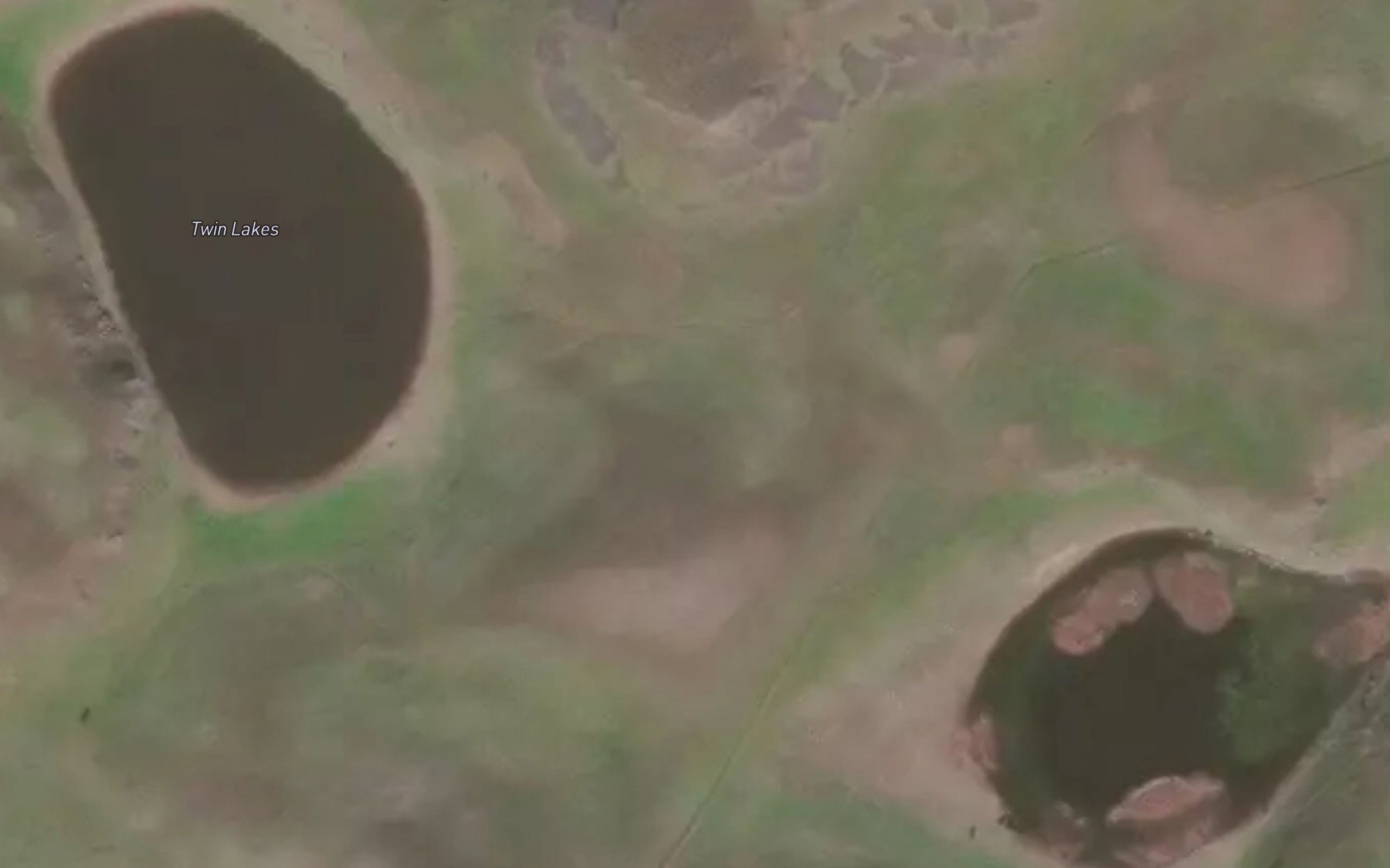 Satellite map of the Twin Lakes