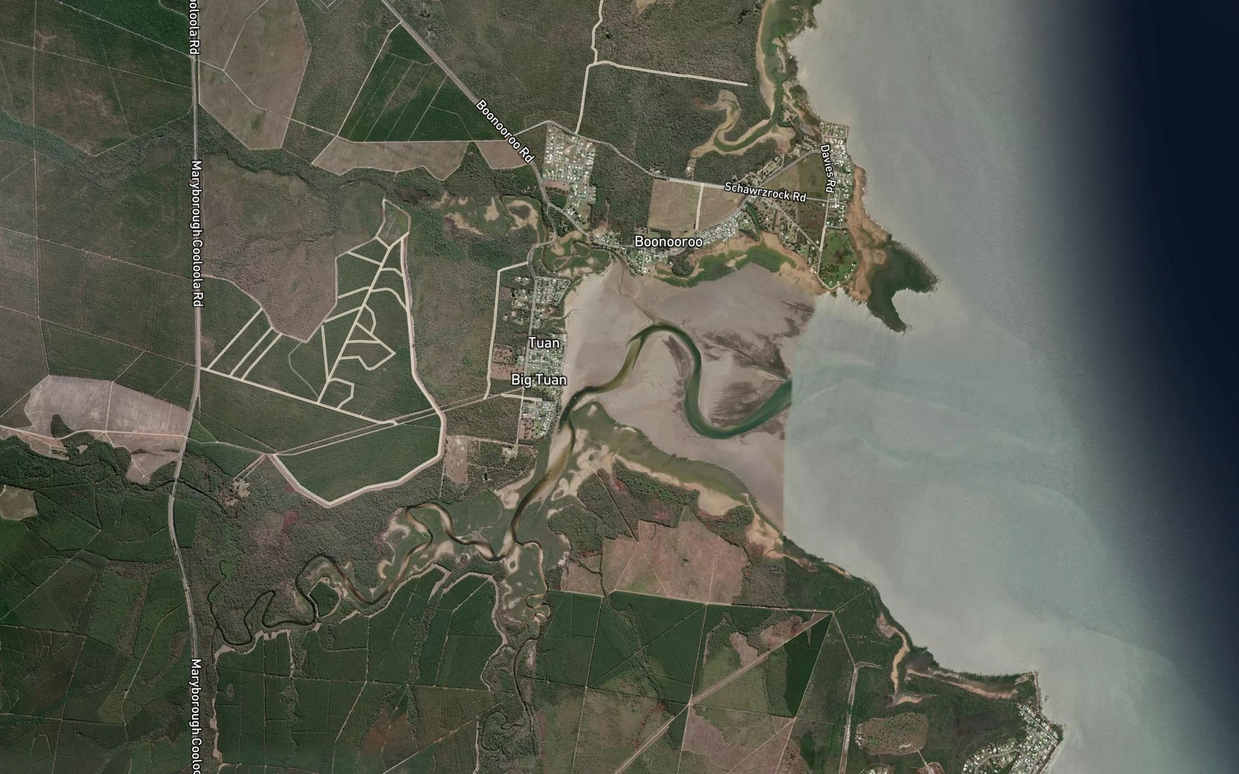 Satellite map of the Big Tuan Creek