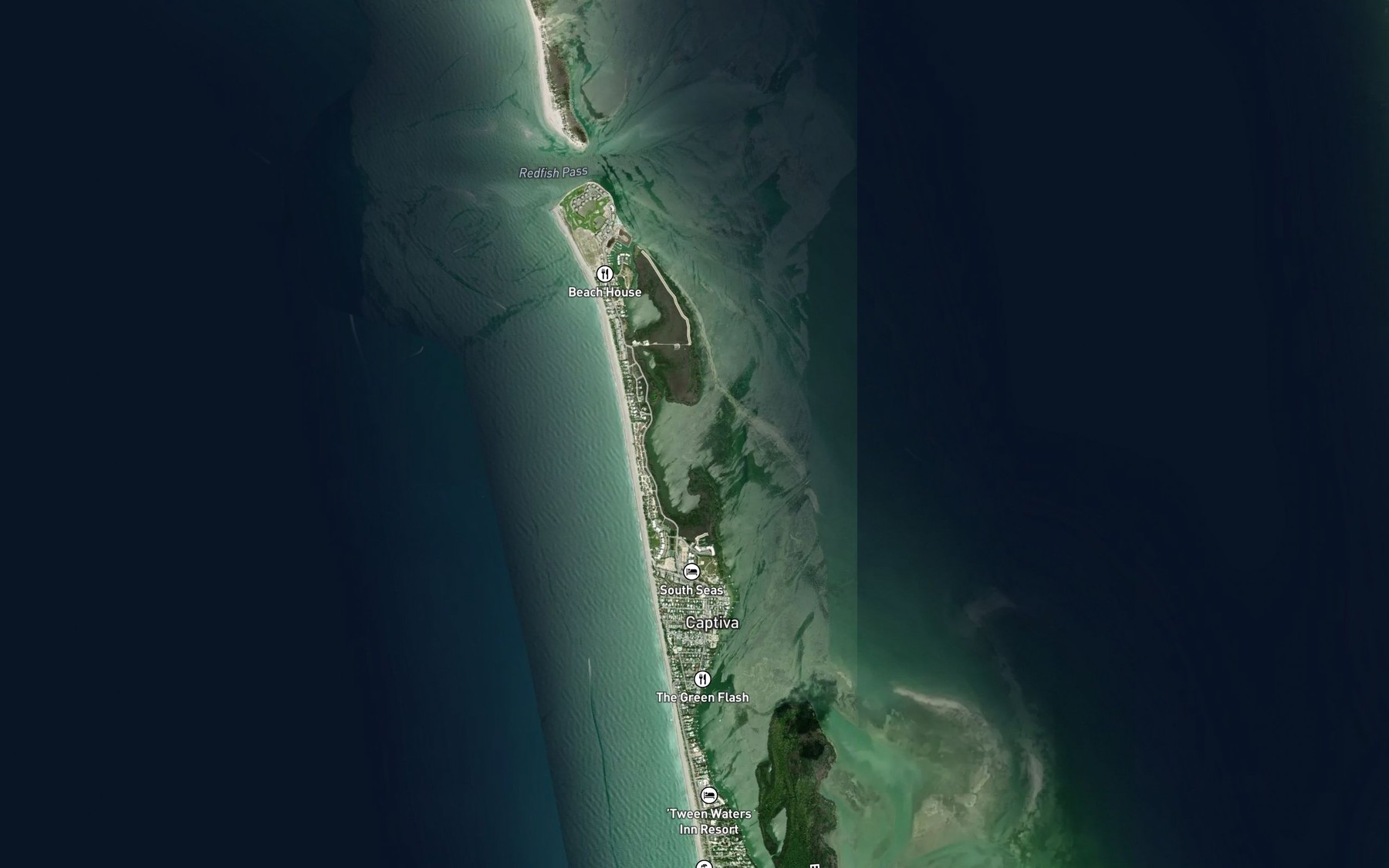 Satellite map of the Chadwick Bayou