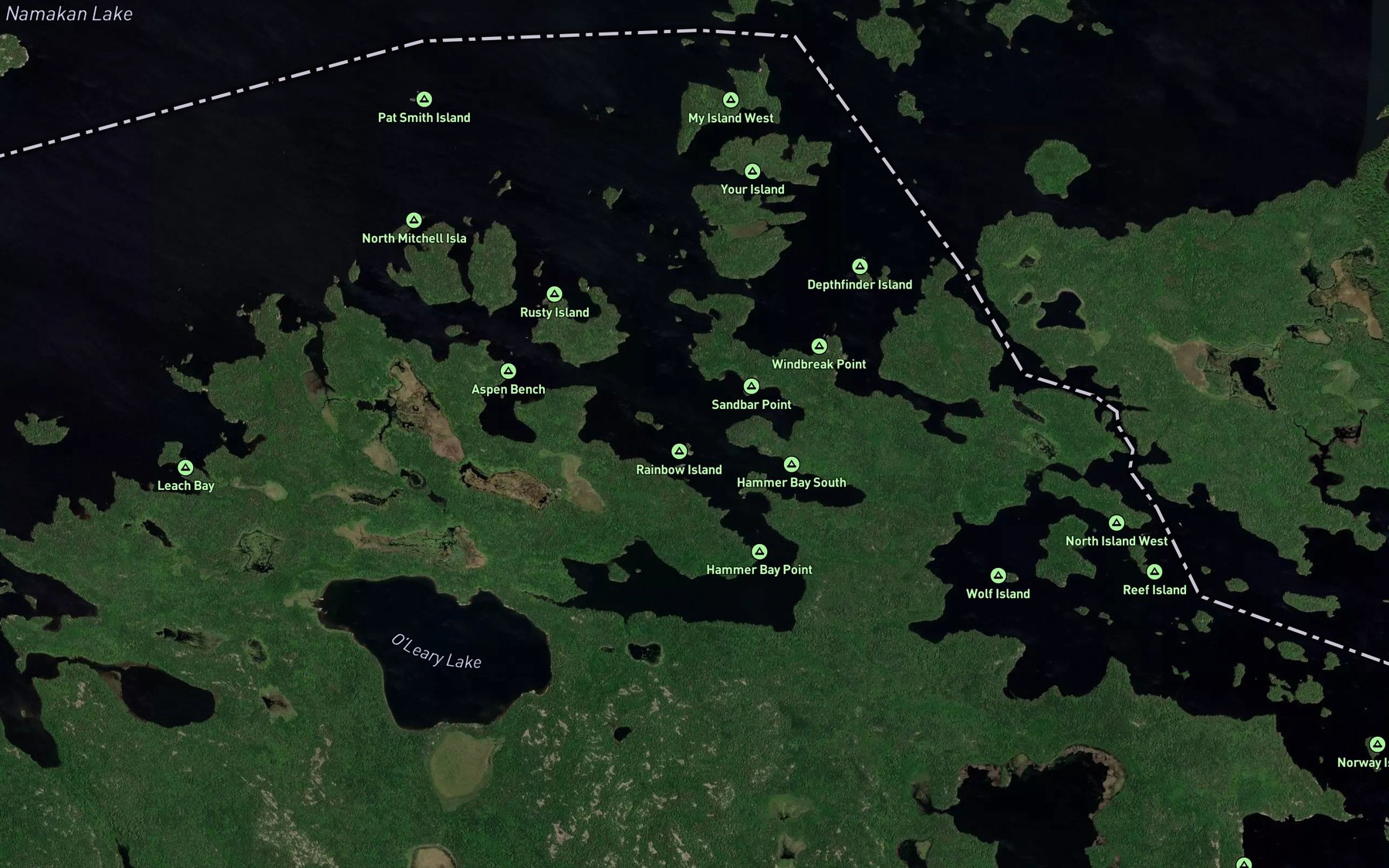 Satellite map of the Hammer Bay