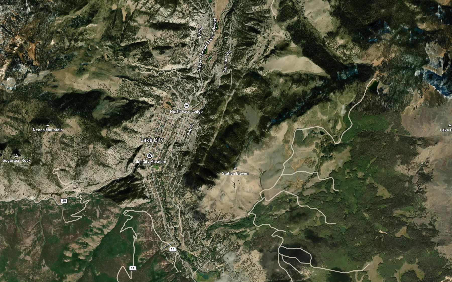 Satellite map of the Larson Creek