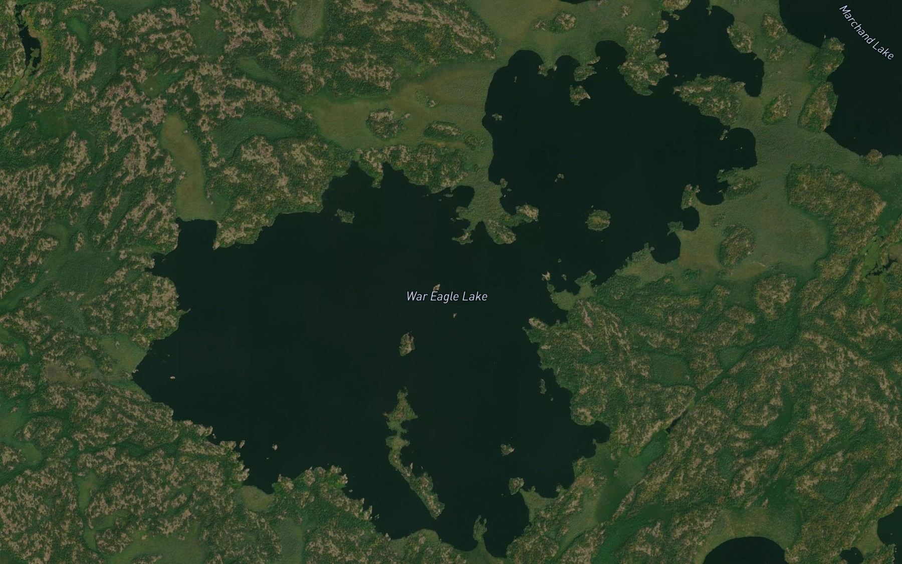 Satellite map of the War Eagle Lake