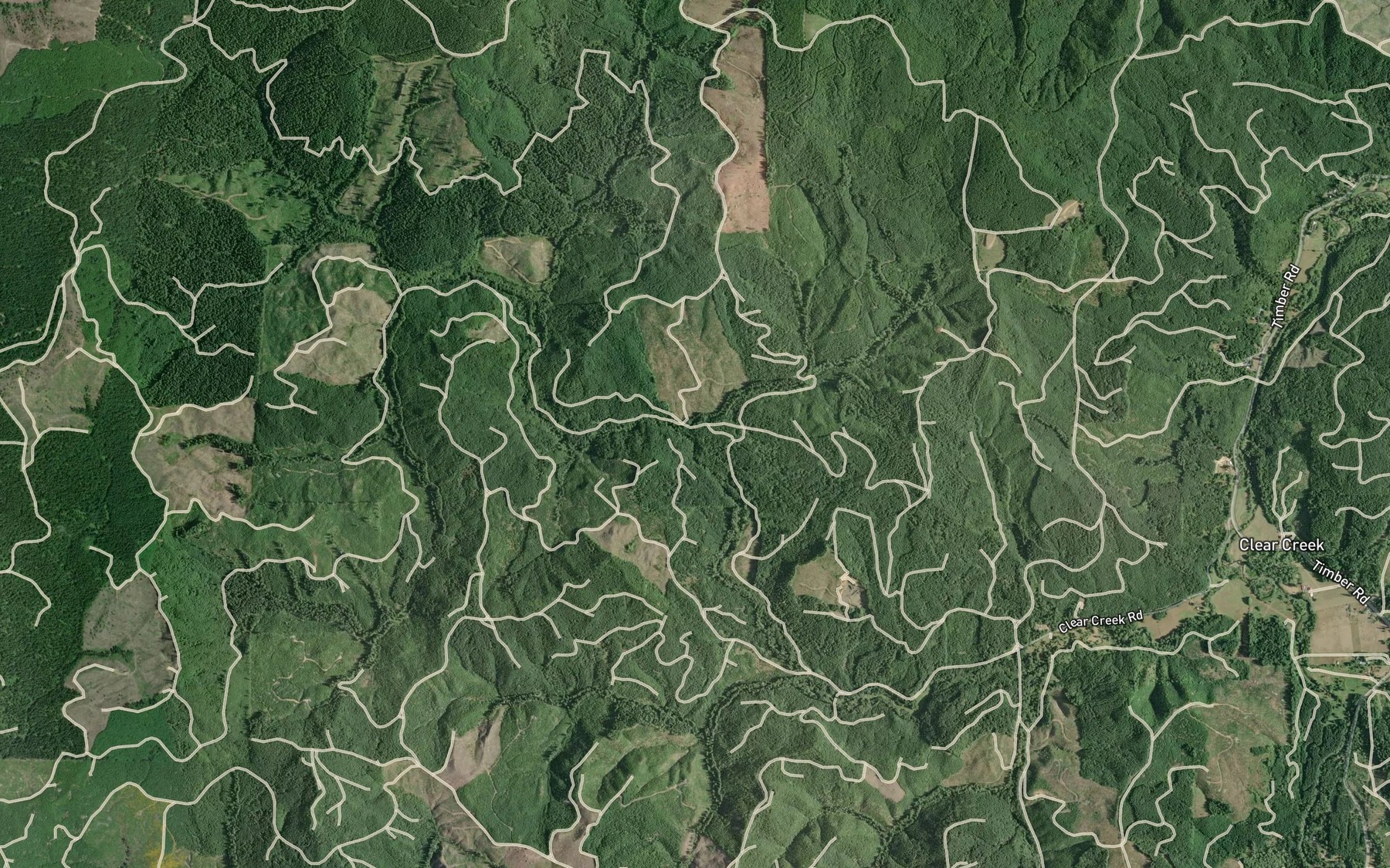 Satellite map of the Lower North Fork
