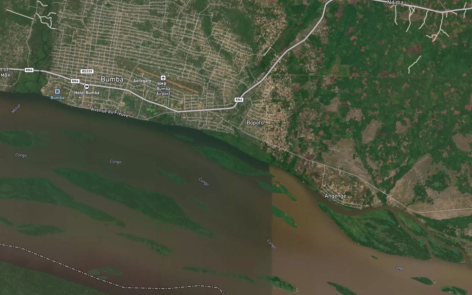 Satellite map of the Monama
