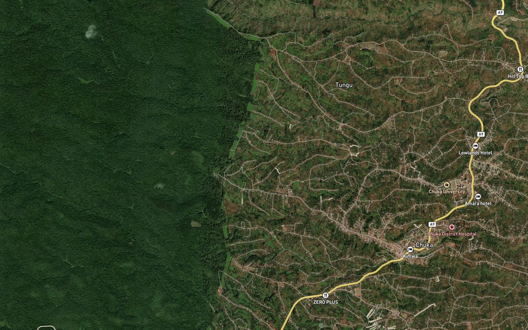 Satellite map of the Kamagogo