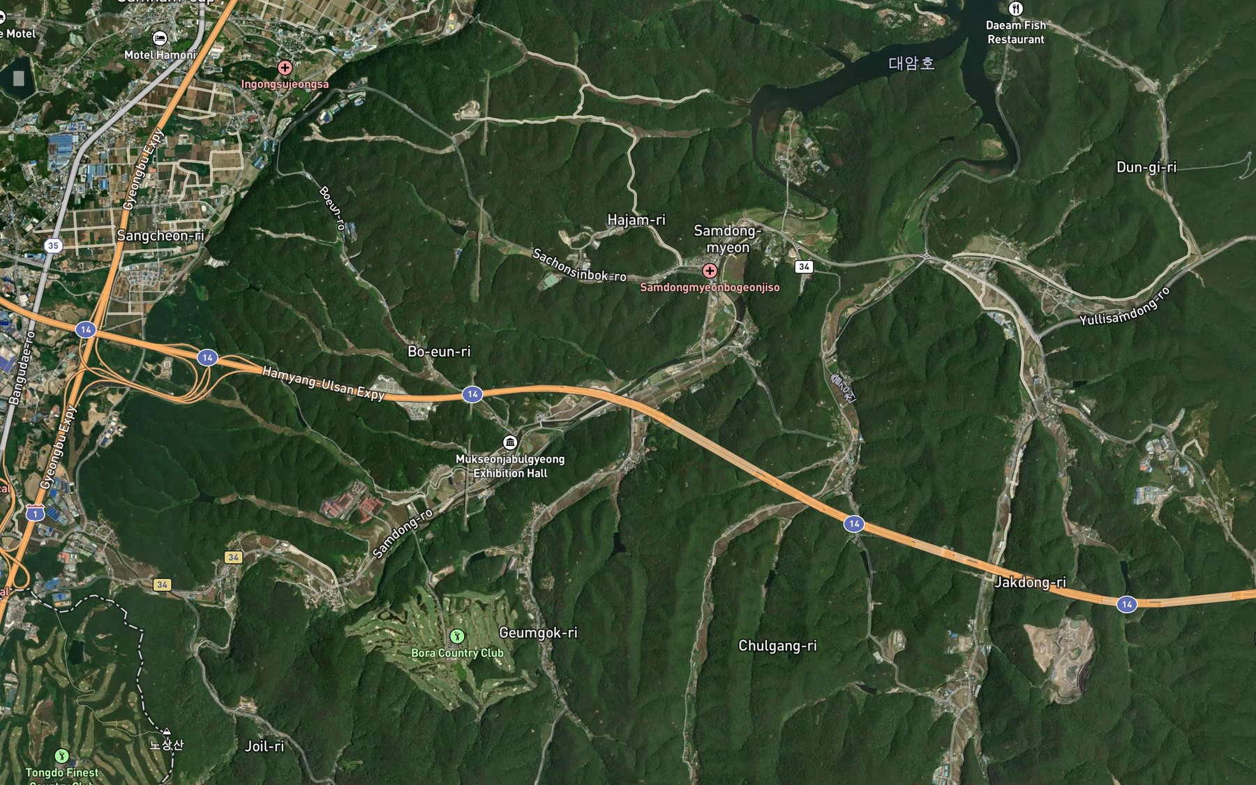 Satellite map of the Geumgokcheon