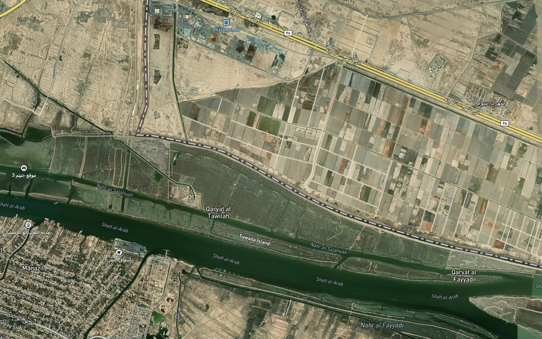 Satellite map of the Nahr-e Shafi
