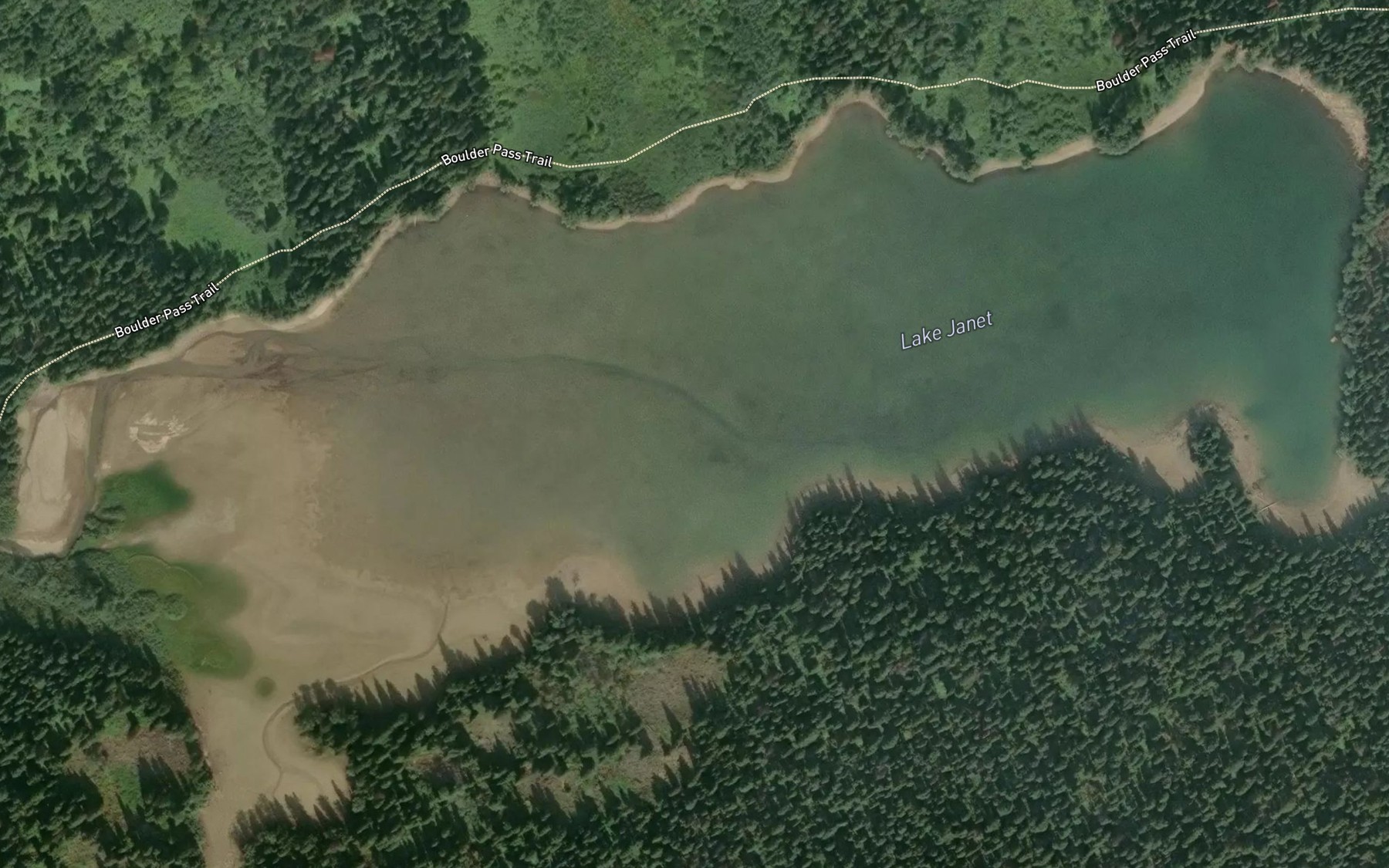 Satellite map of the Lake Janet