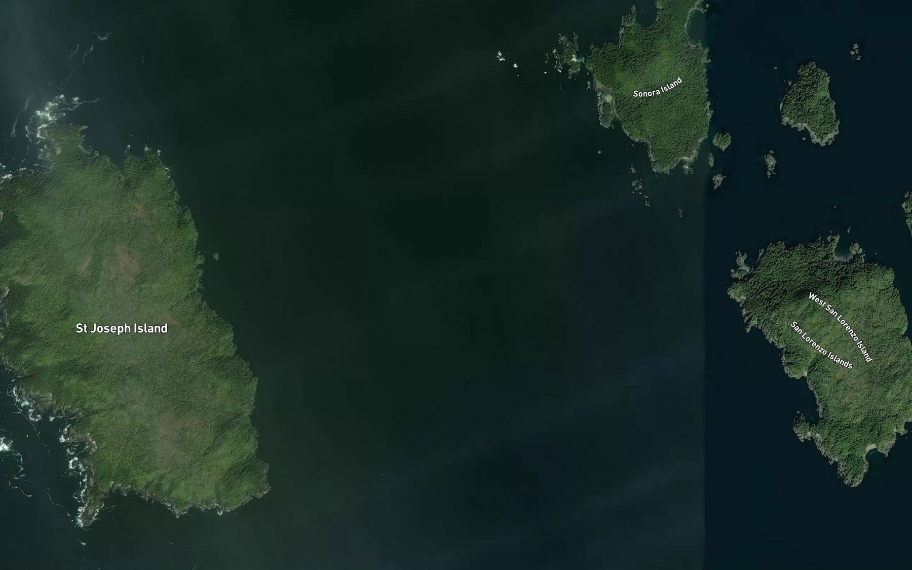 Satellite map of the Sonora Passage