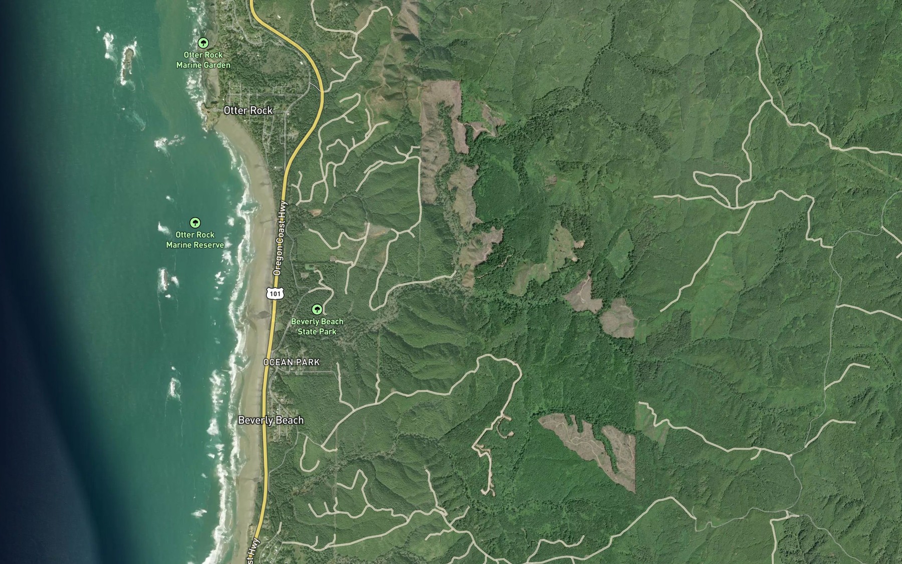 Satellite map of the North Fork Spencer Creek