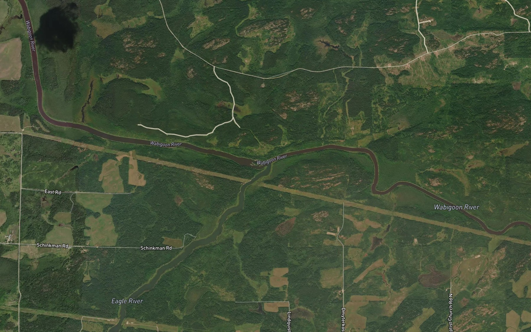 Satellite map of the Eagle River