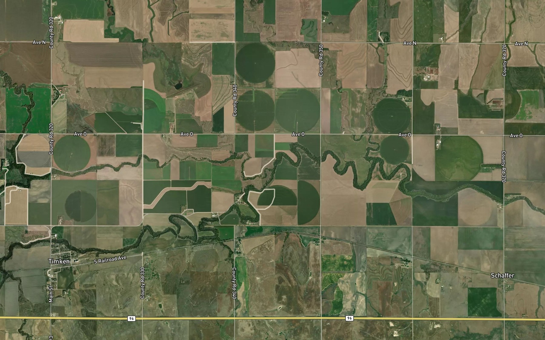 Satellite map of the Sand Creek