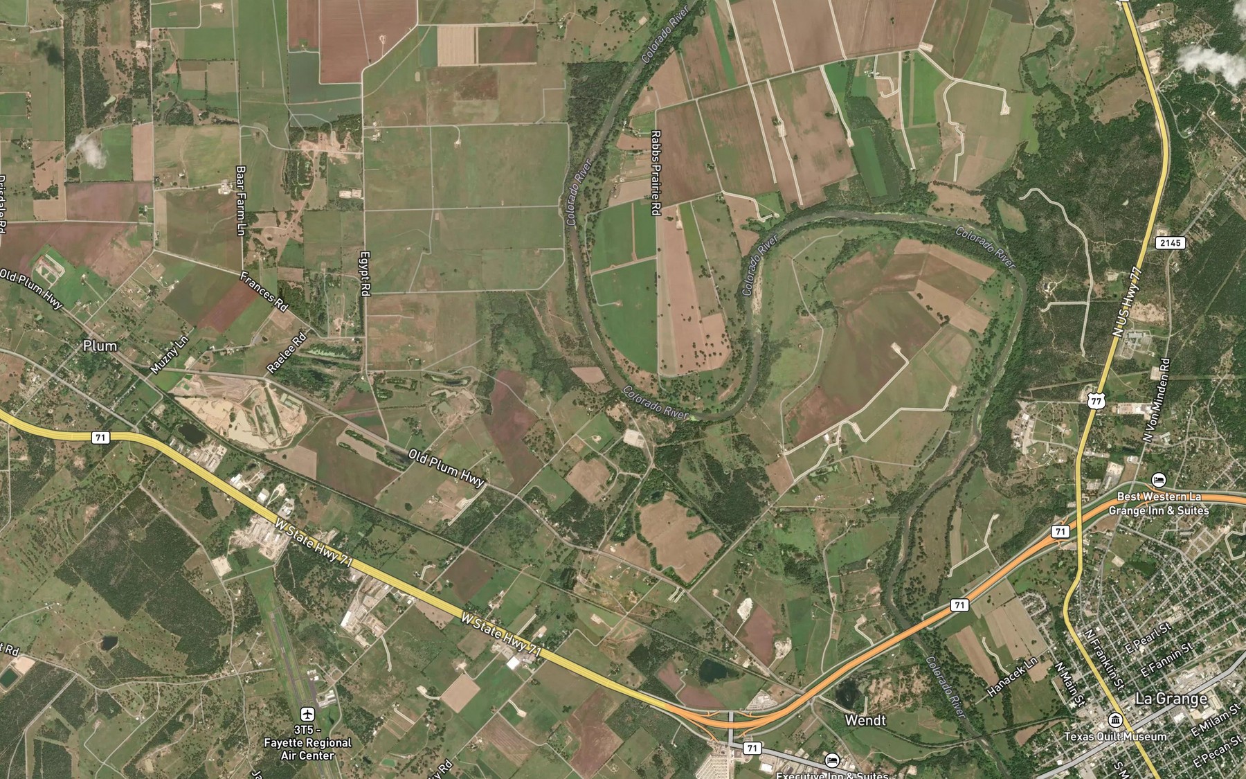 Satellite map of the Crownover Branch