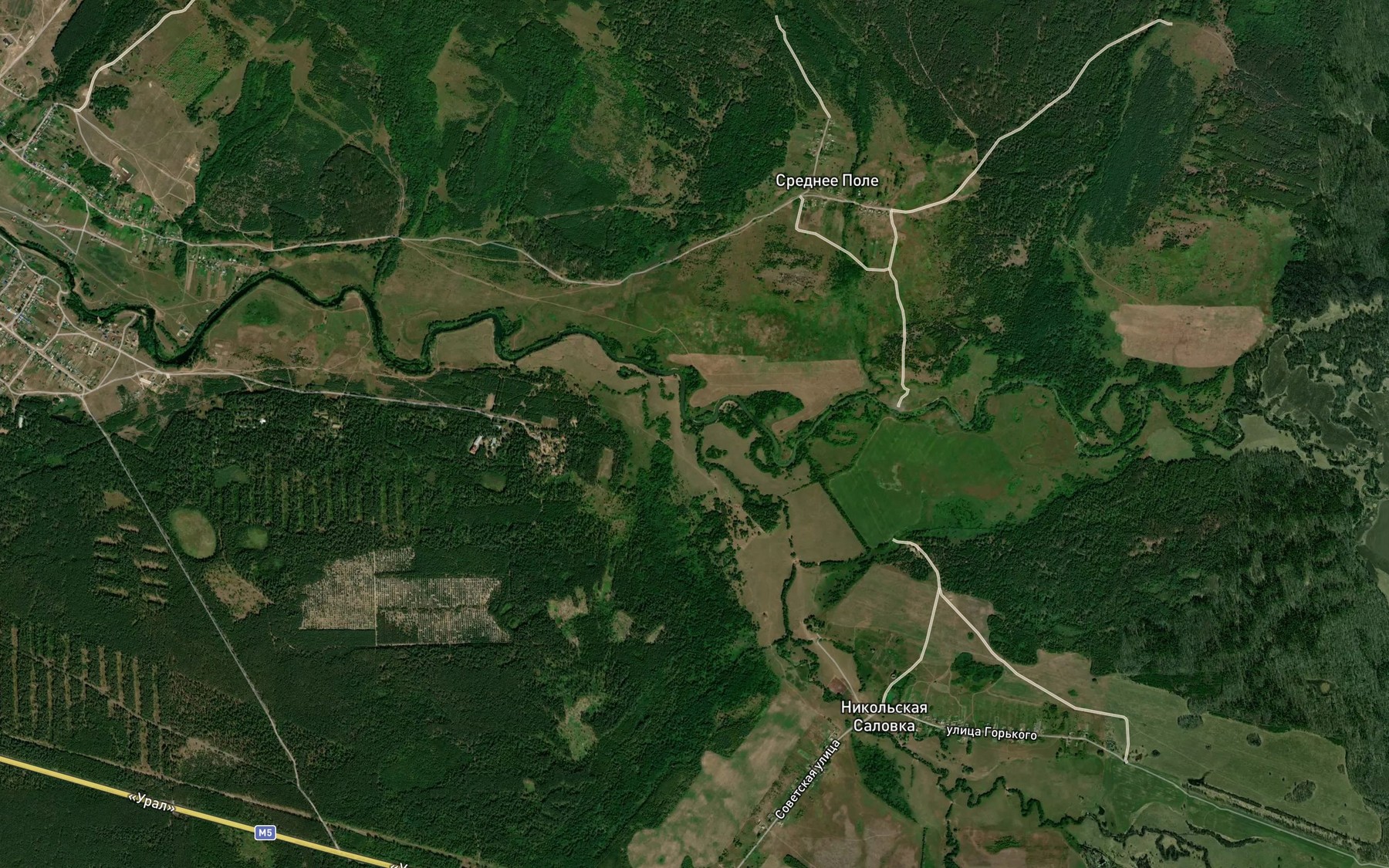 Satellite map of the Ozhga