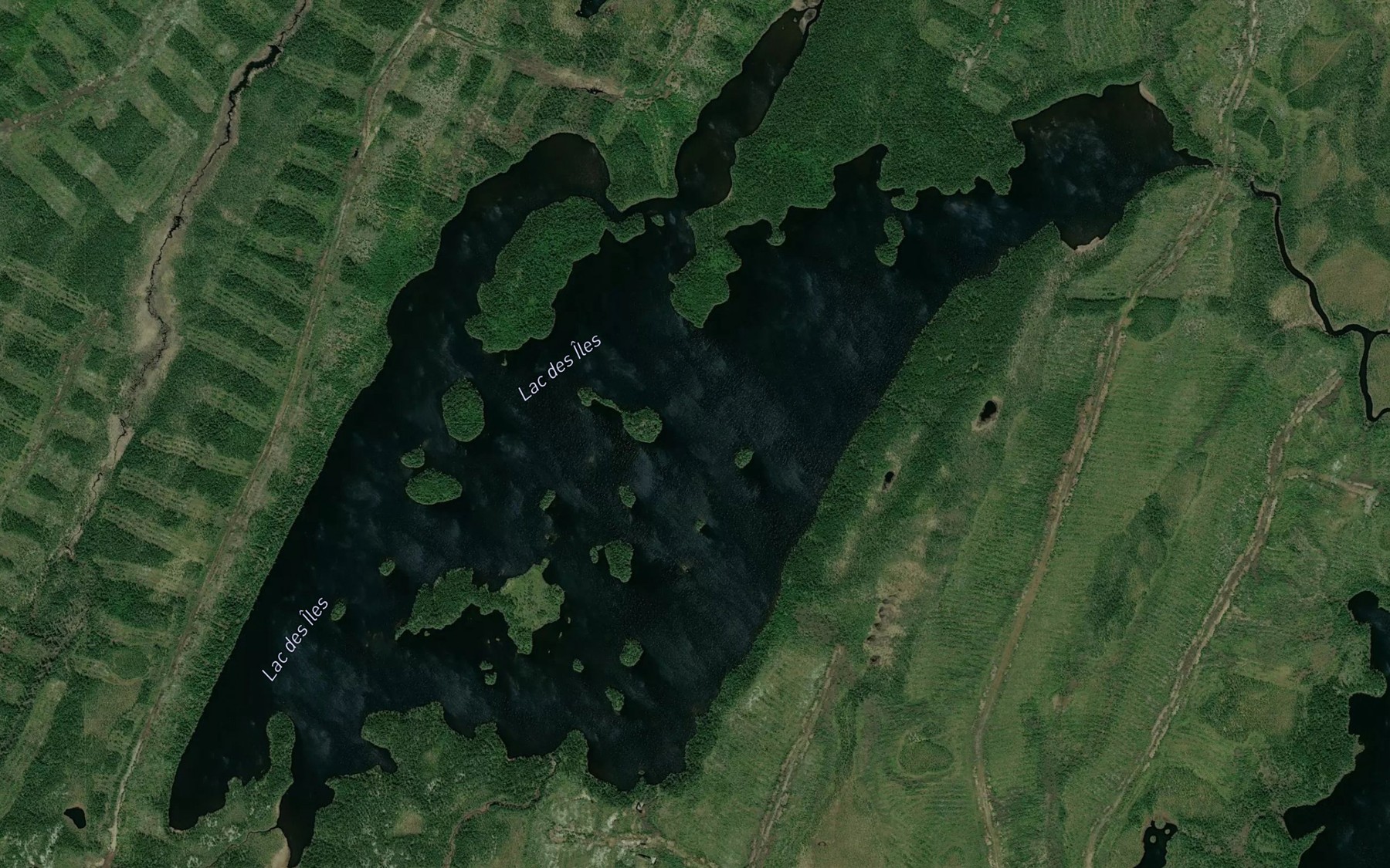 Satellite map of the Lac des Iles