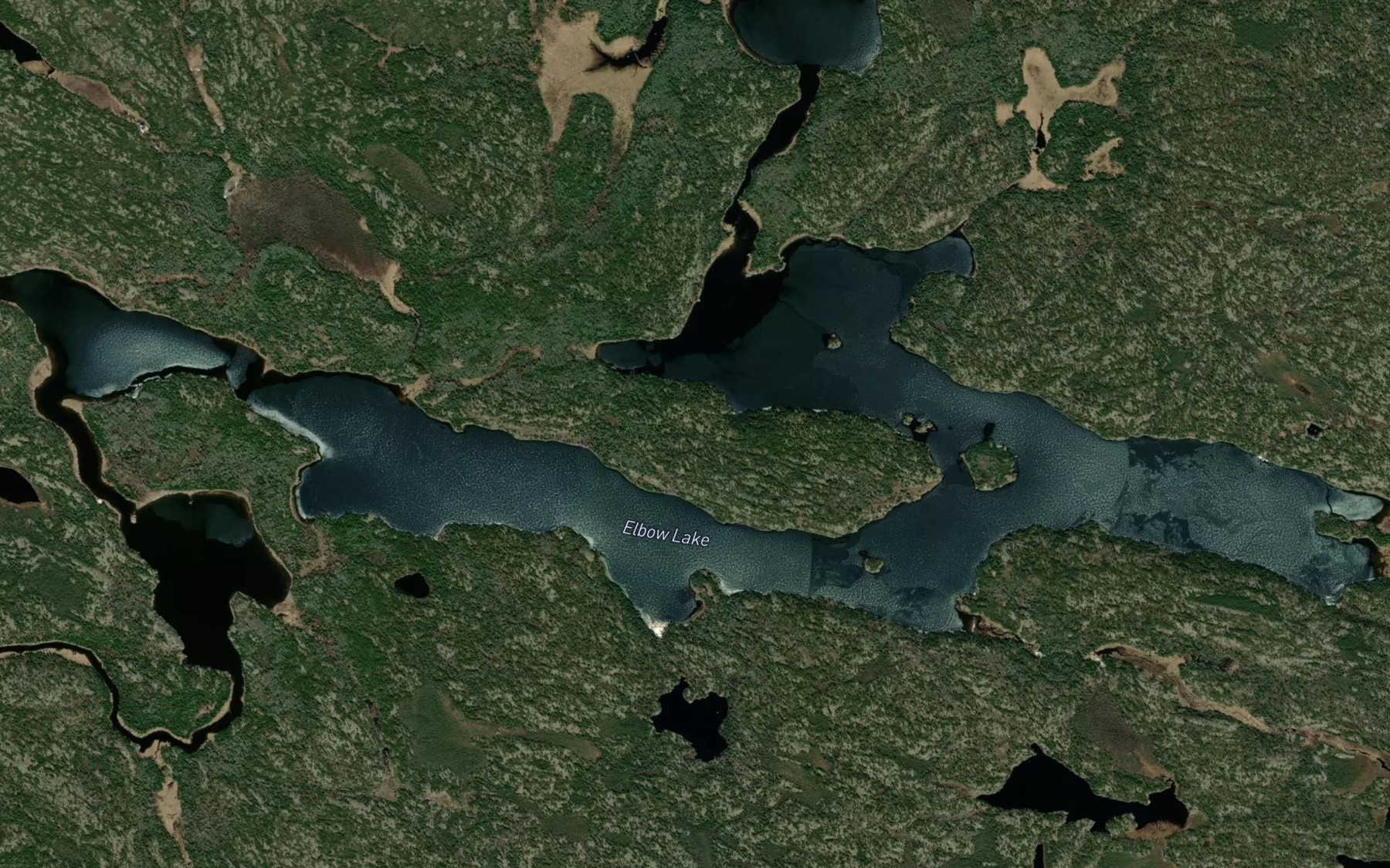 Satellite map of the Elbow Lake