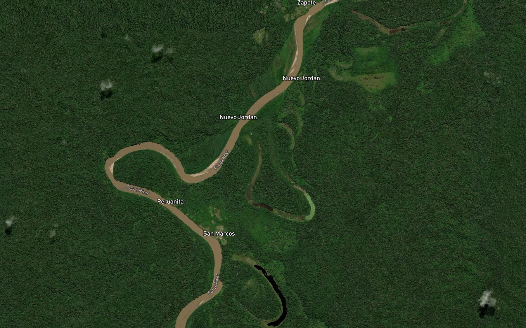 Satellite map of the Quebrada Bufeo