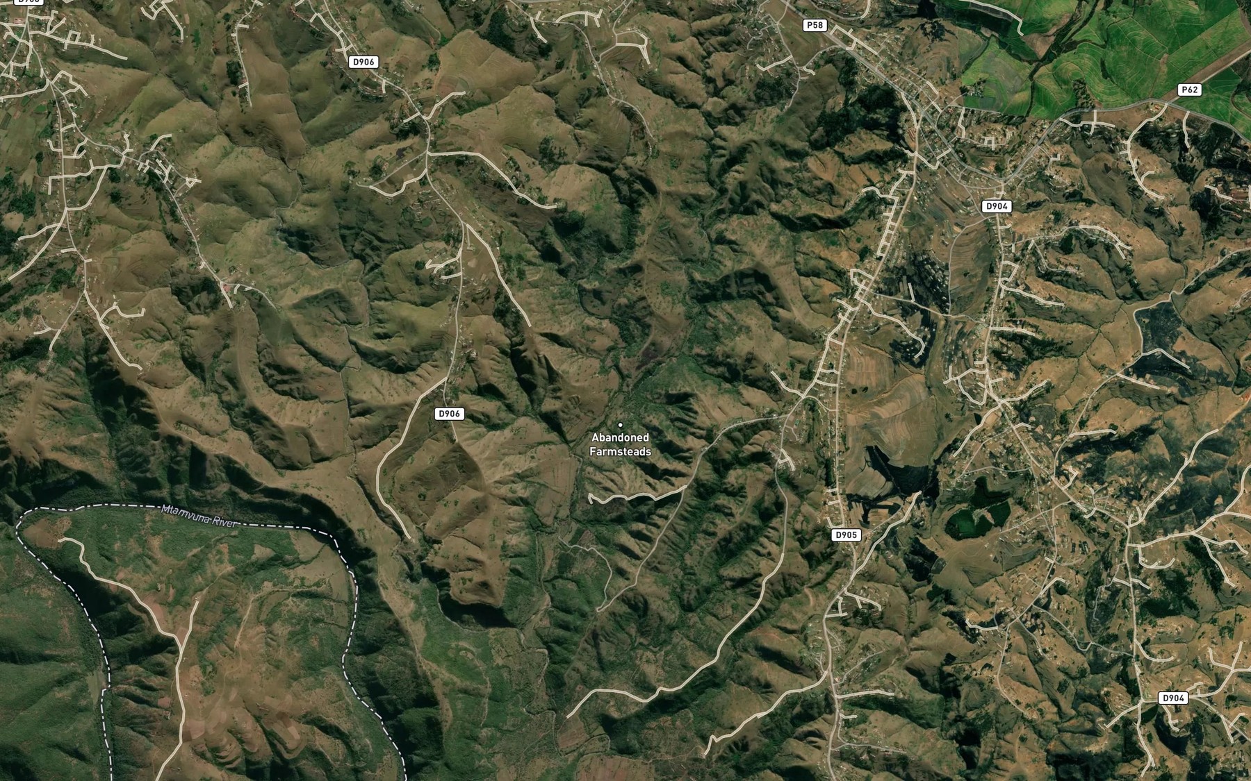 Satellite map of the Mzinhlanga