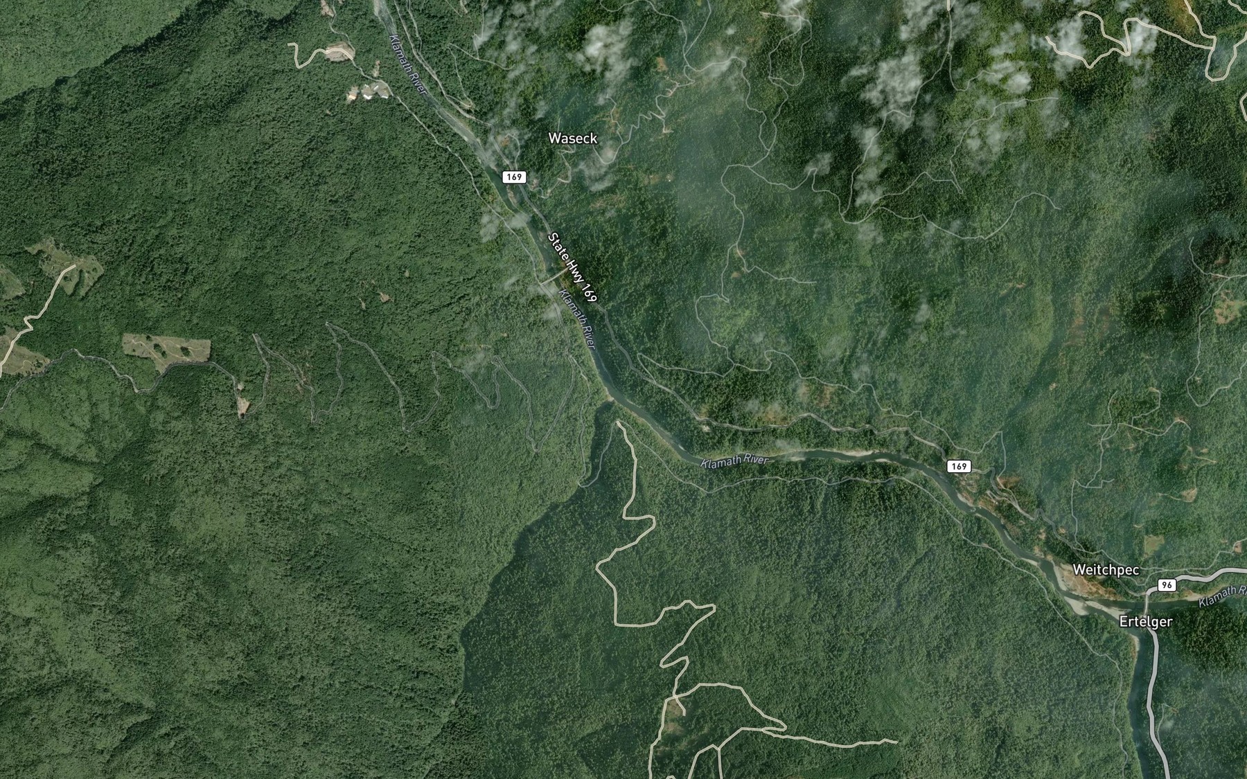 Satellite map of the Pine Creek