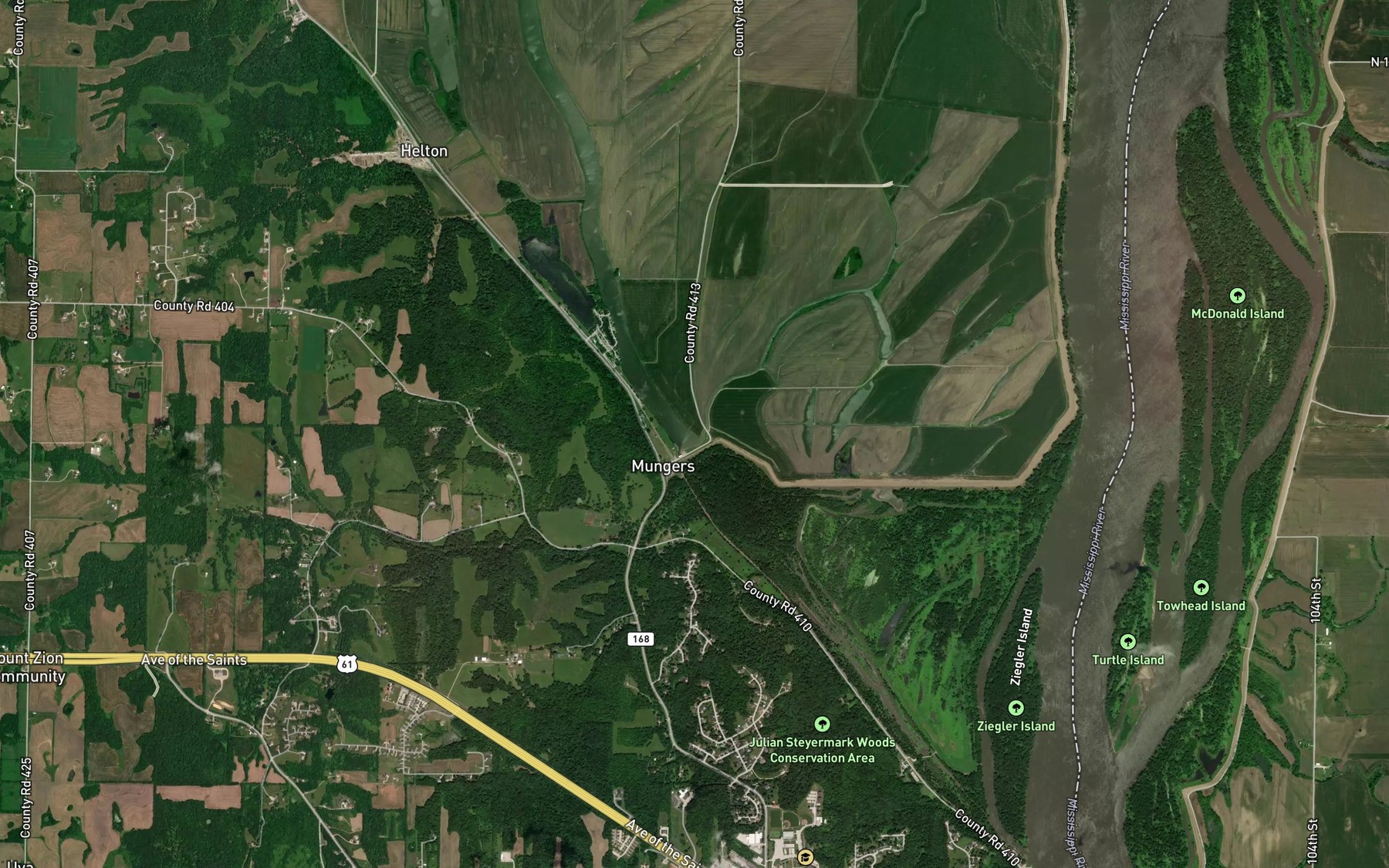 Satellite map of the Walkers Slough