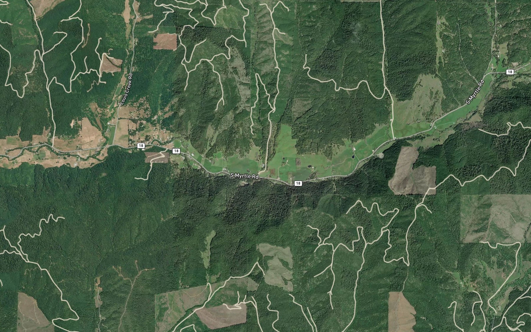 Satellite map of the Long Wiley Creek