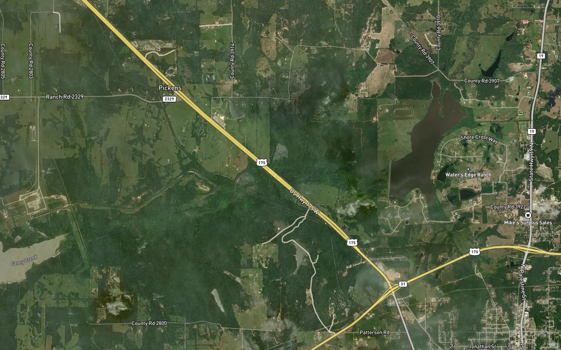 Satellite map of the Larue Branch