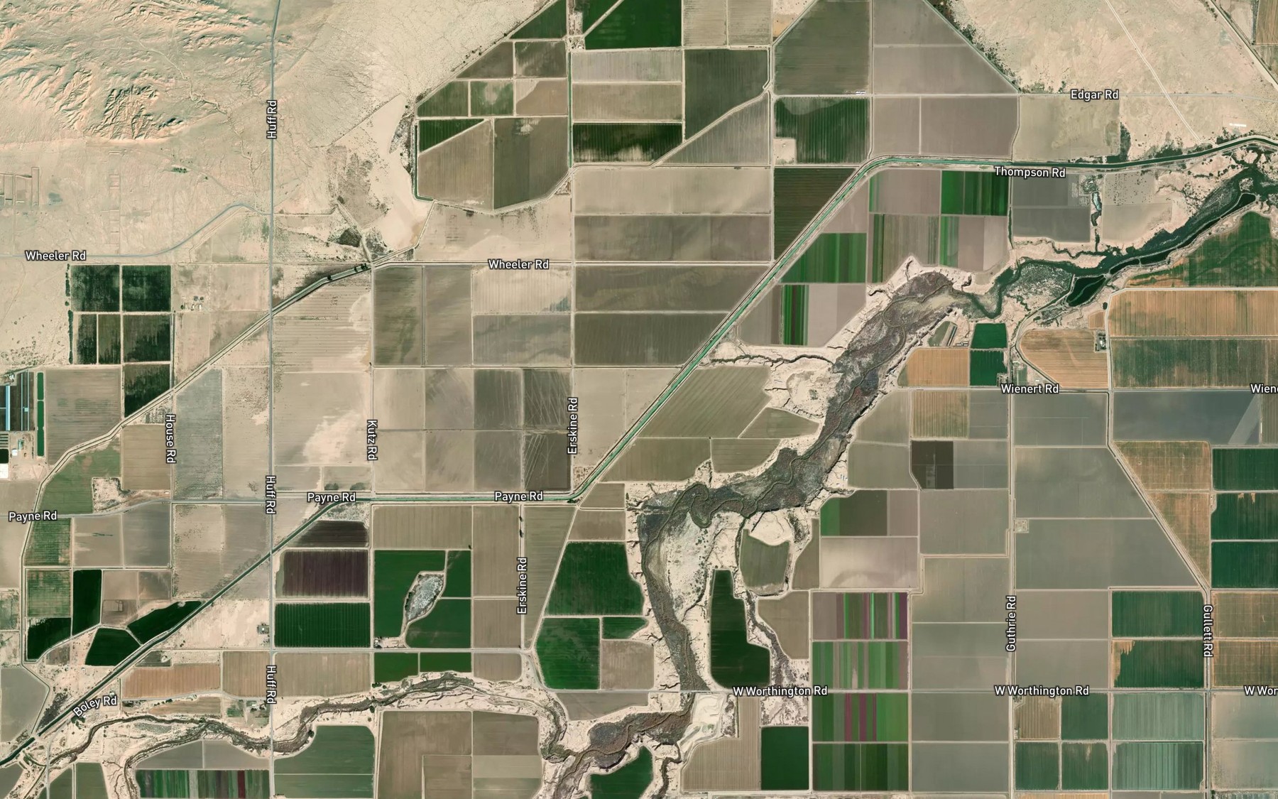 Satellite map of the Fillaree Drain
