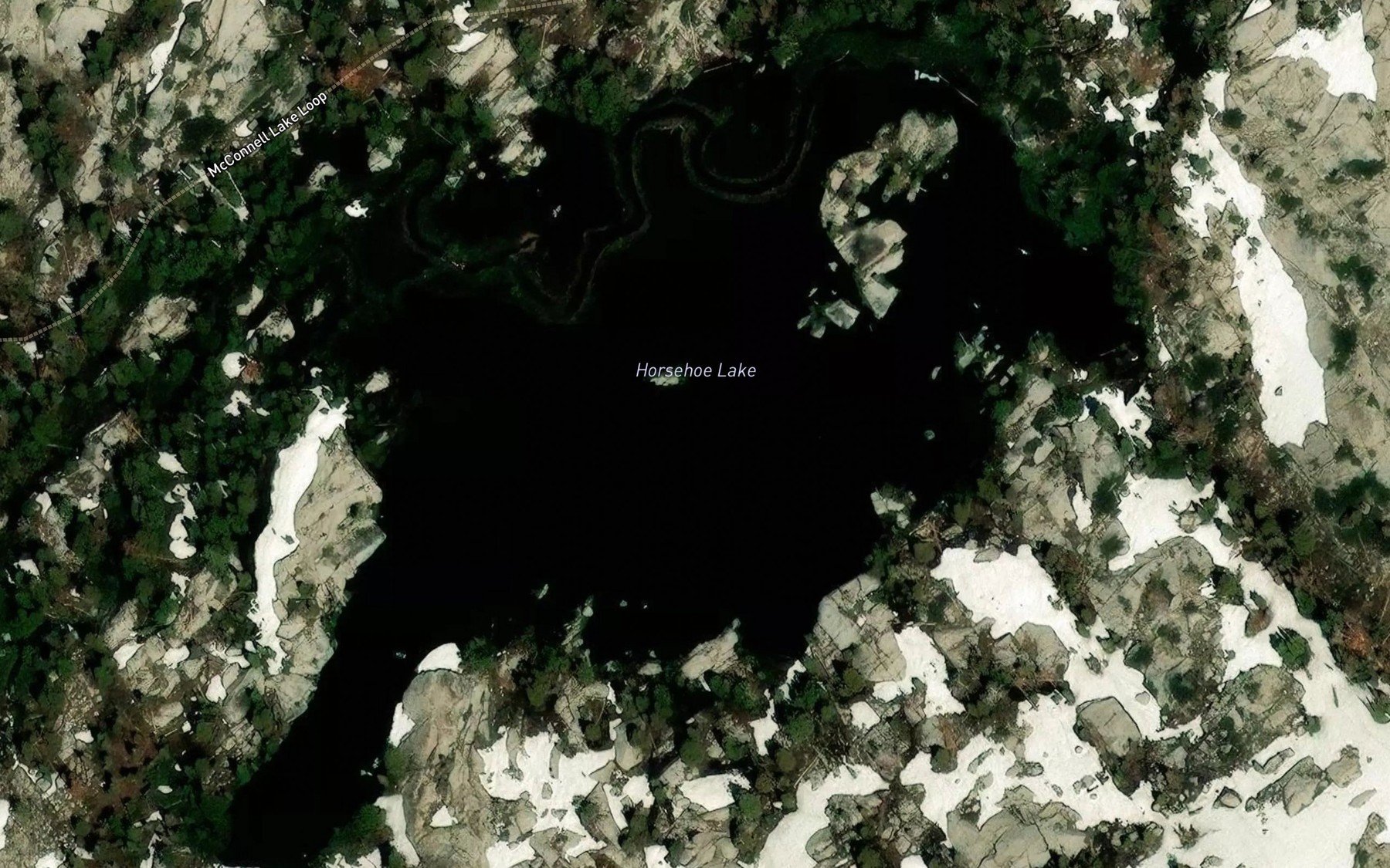 Satellite map of the Horseshoe Lake