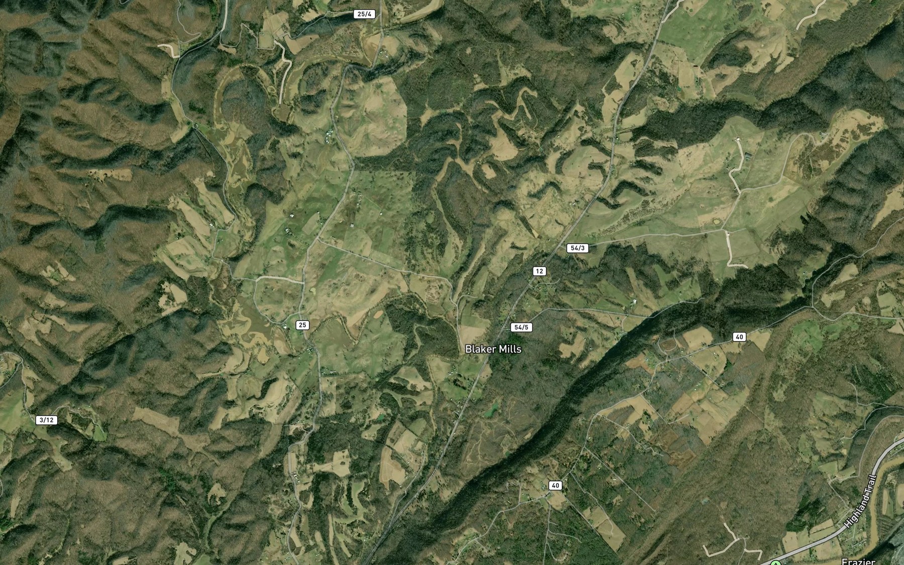Satellite map of the David Nash Spring