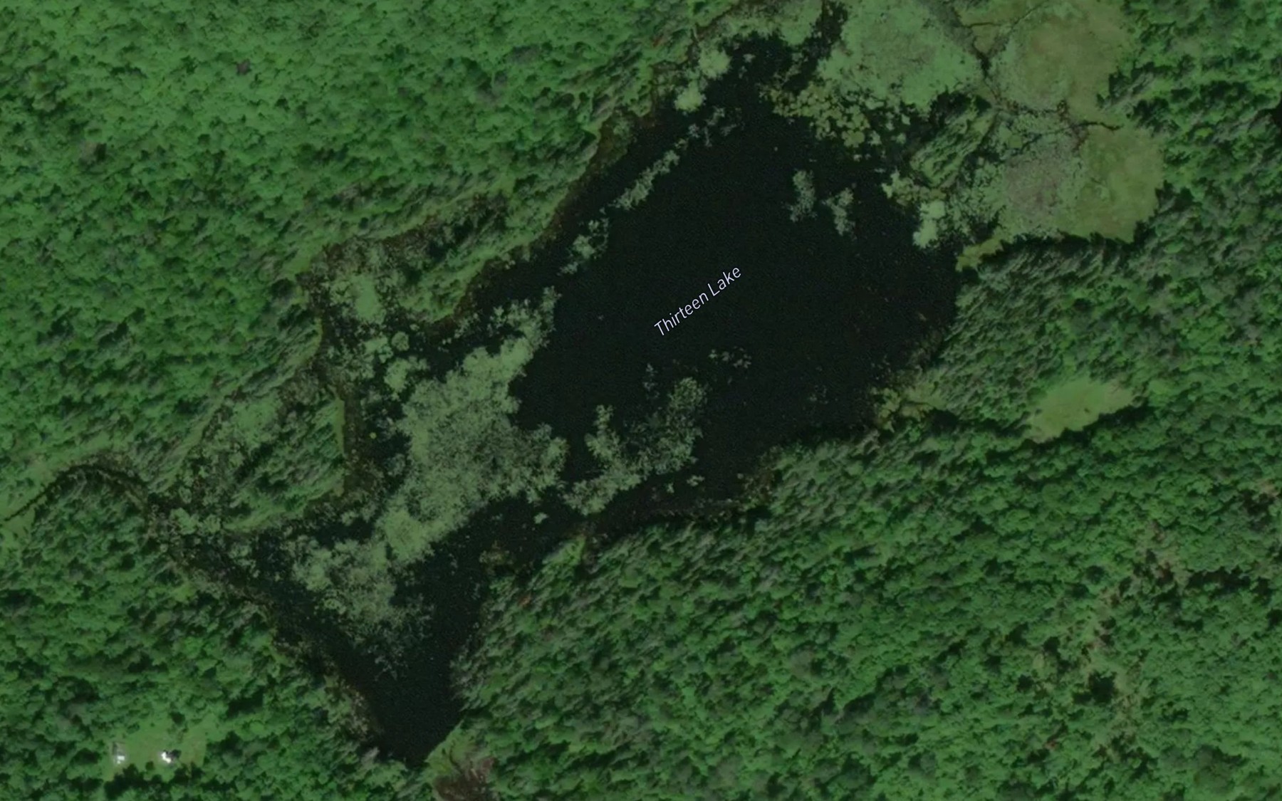 Satellite map of the Thirteen Lake