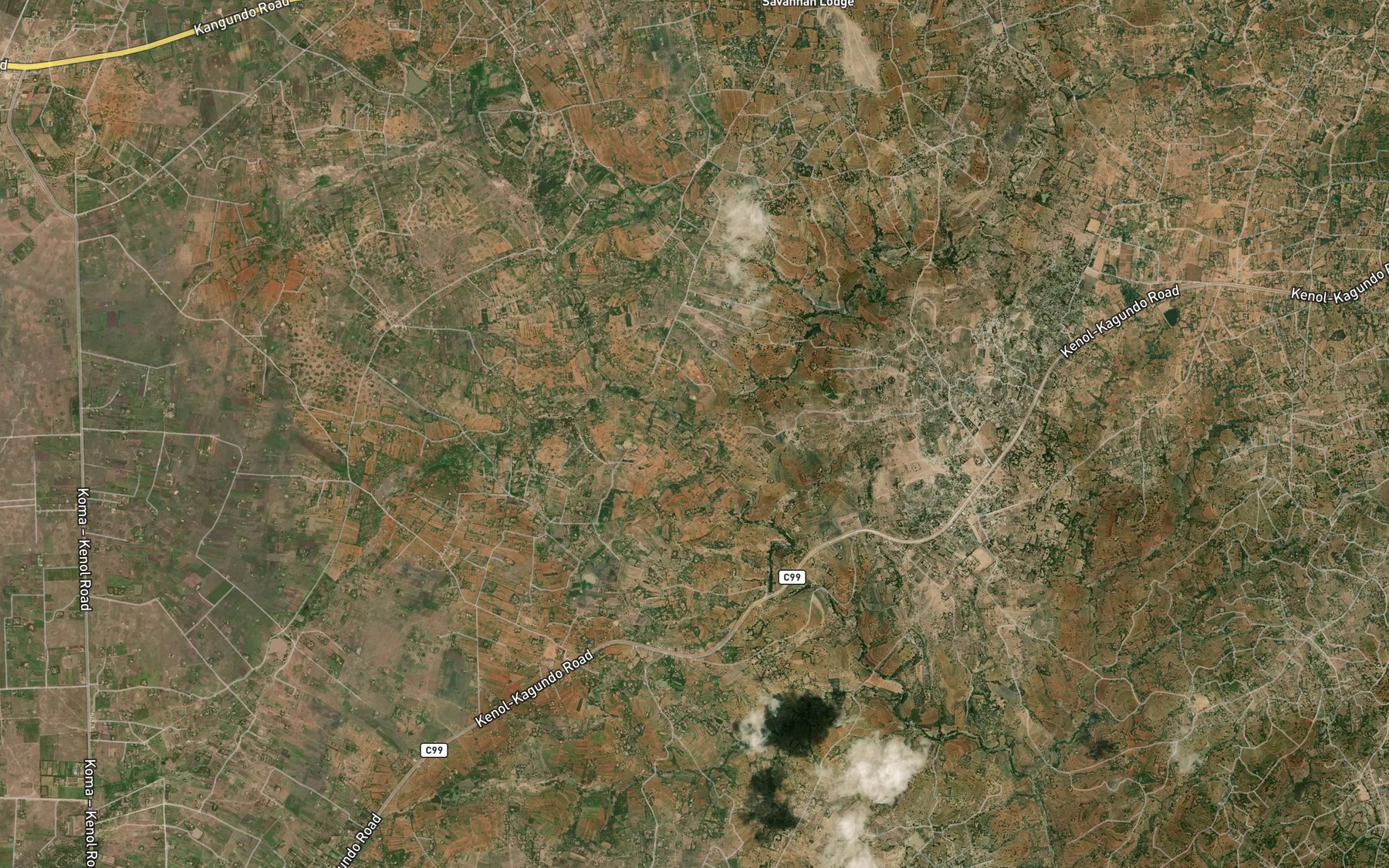 Satellite map of the Katine