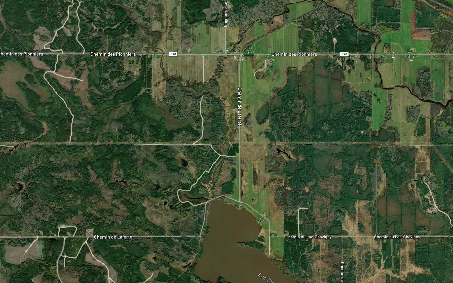 Satellite map of the Cours d'eau des Cinquieme et Sixieme Rangs