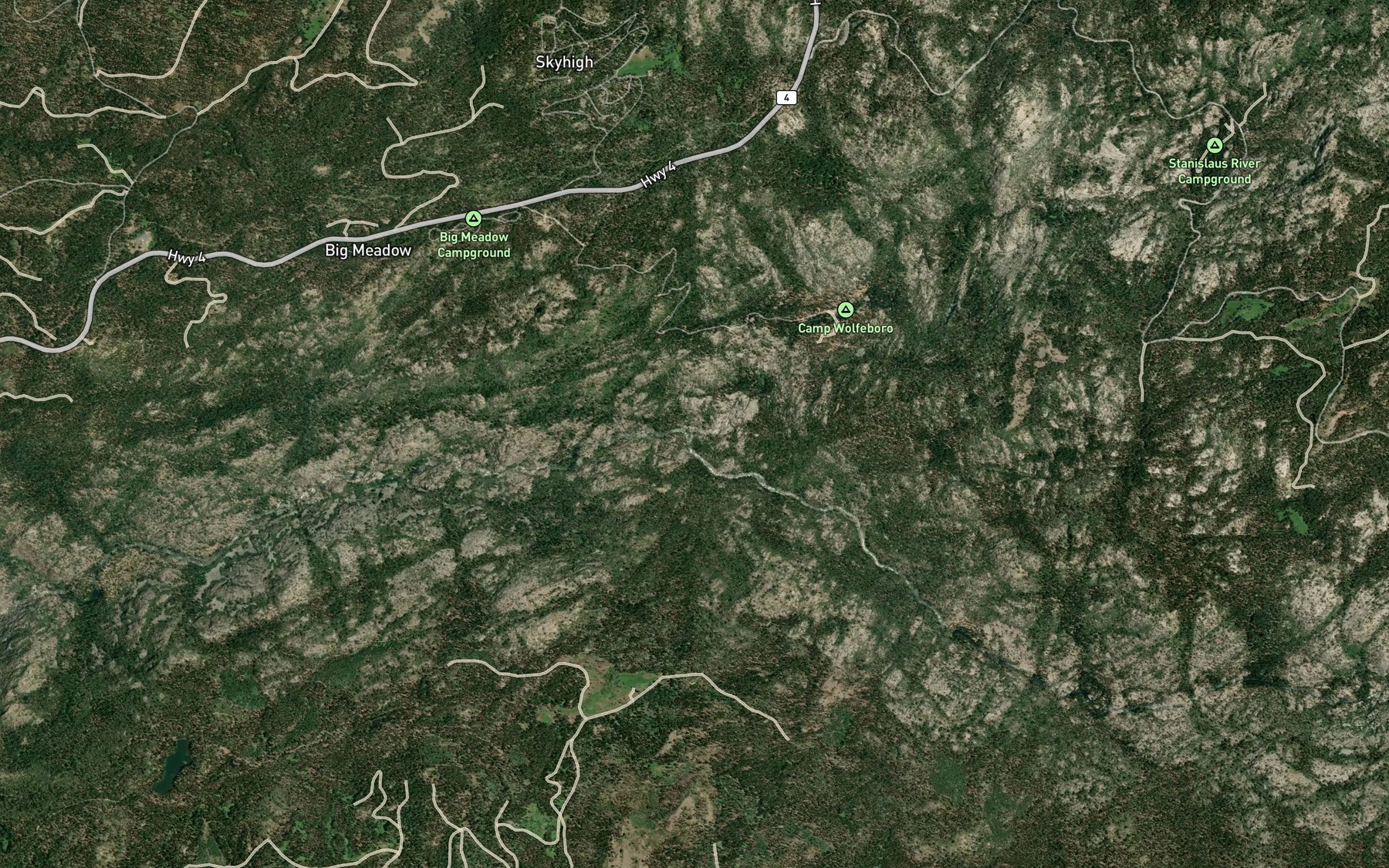 Satellite map of the Highland Creek