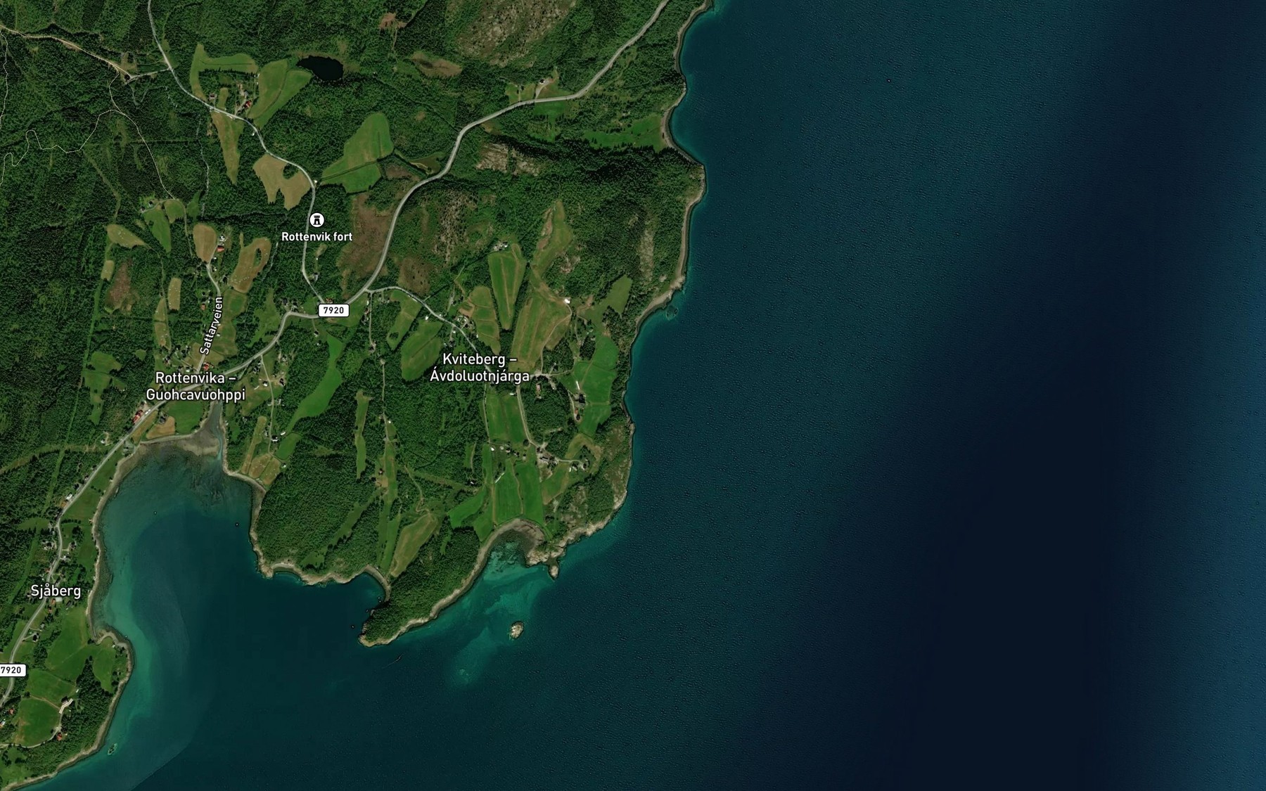 Satellite map of the Ajelsnauset