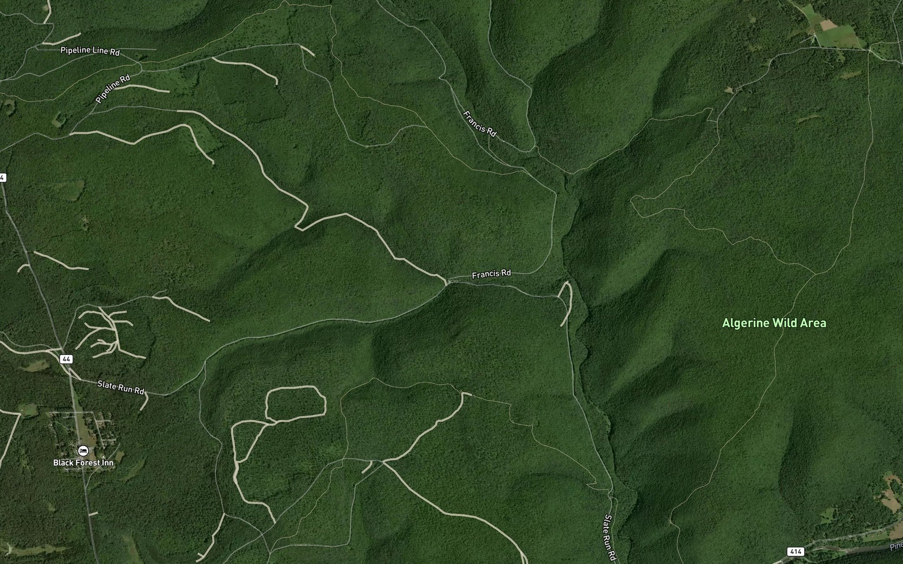 Satellite map of the Daugherty Branch