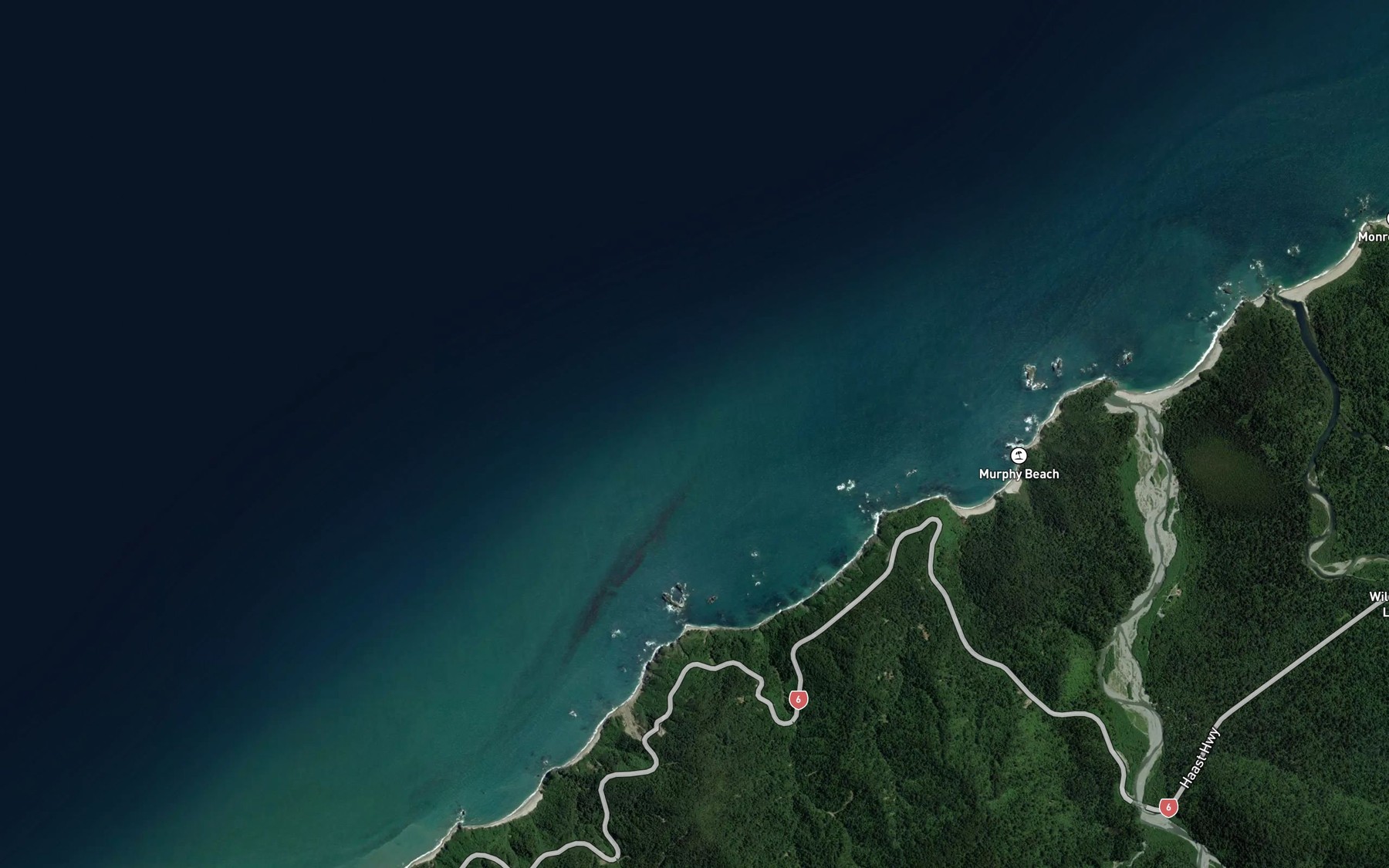 Satellite map of the Pierce Creek