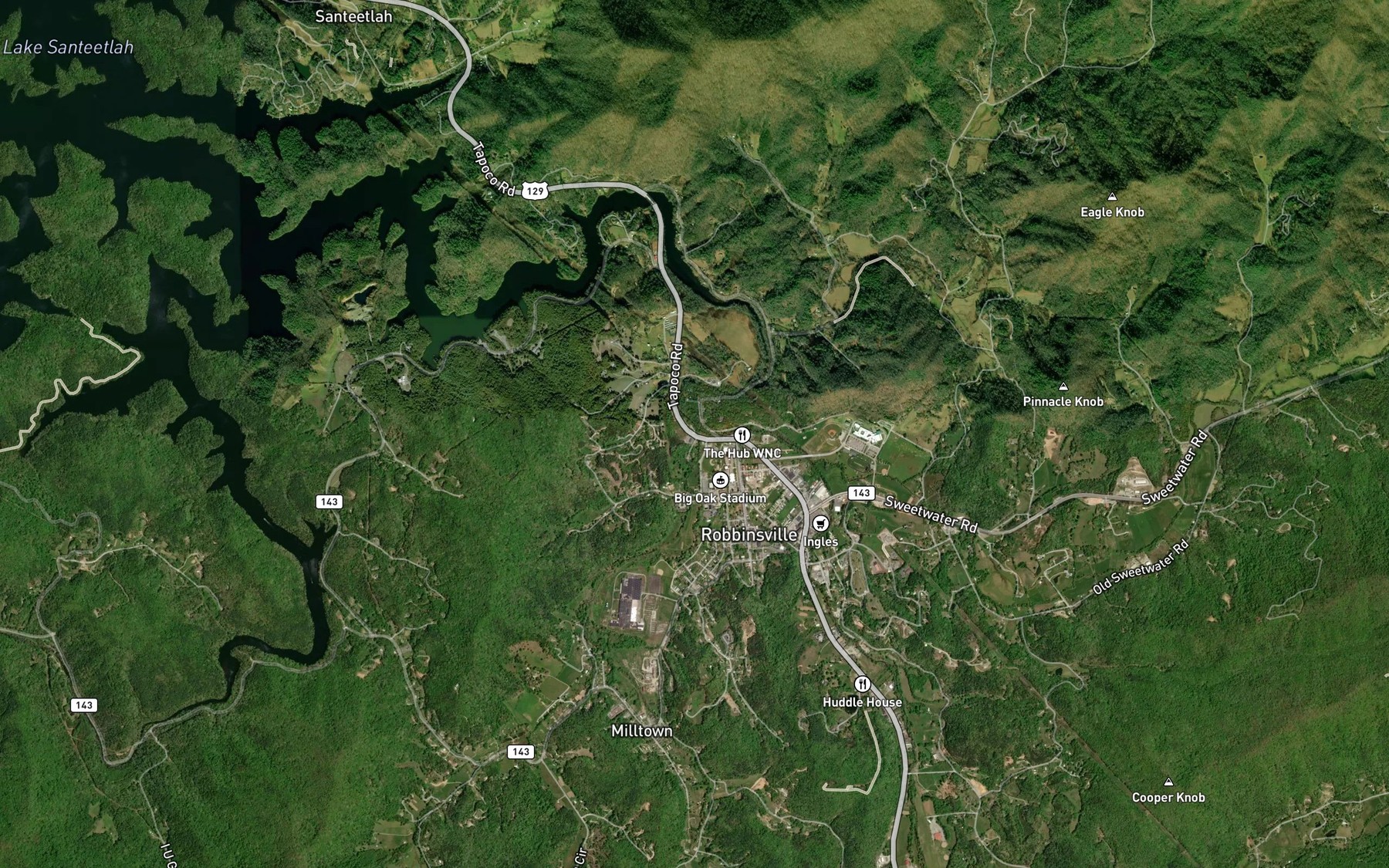 Satellite map of the Long Creek
