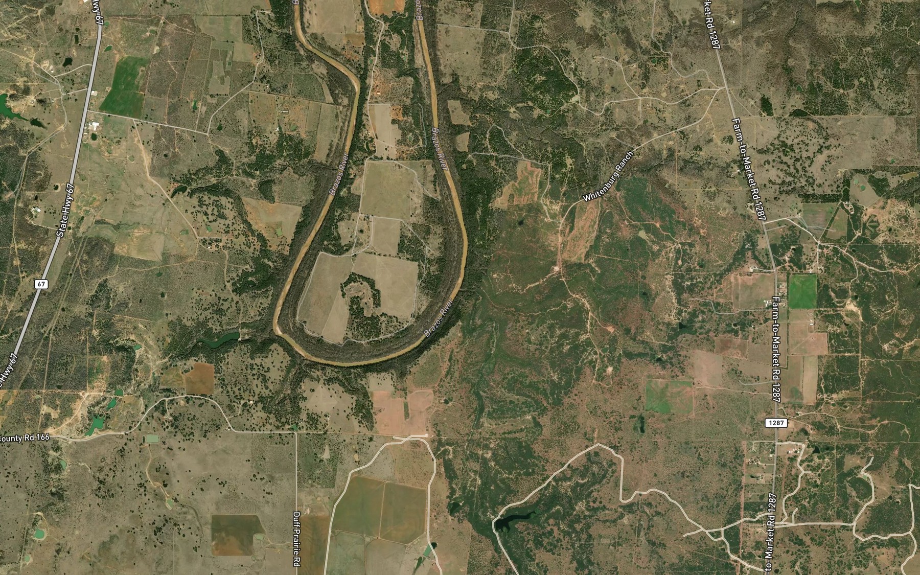 Satellite map of the Davis Creek